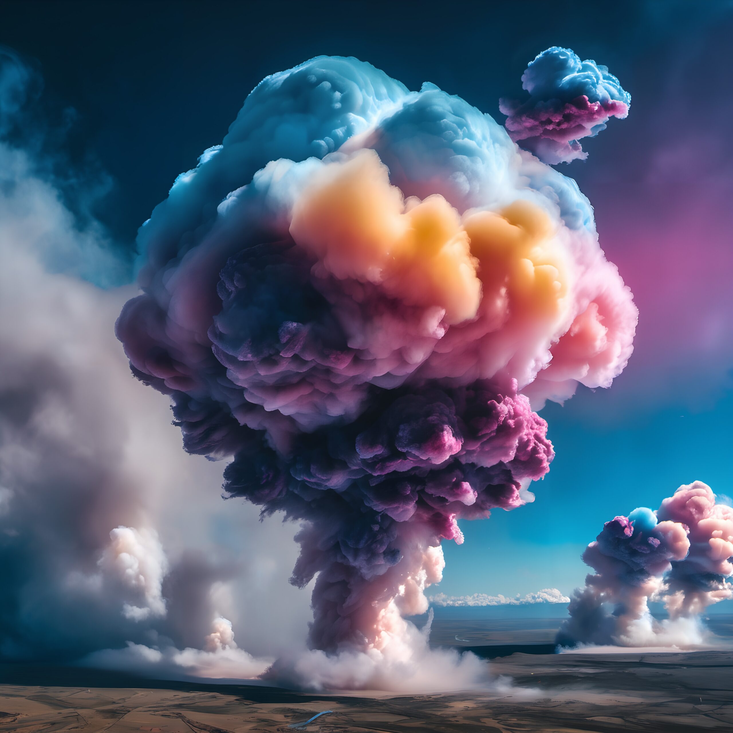 Vibrant Clouds in Clear Sky