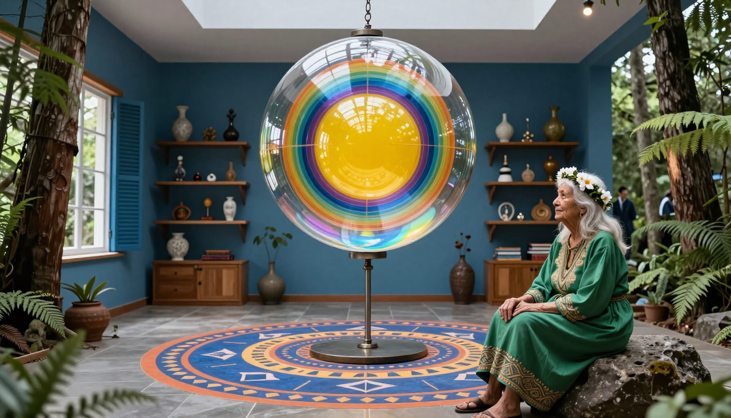 Vibrant Sphere in Tranquil Room