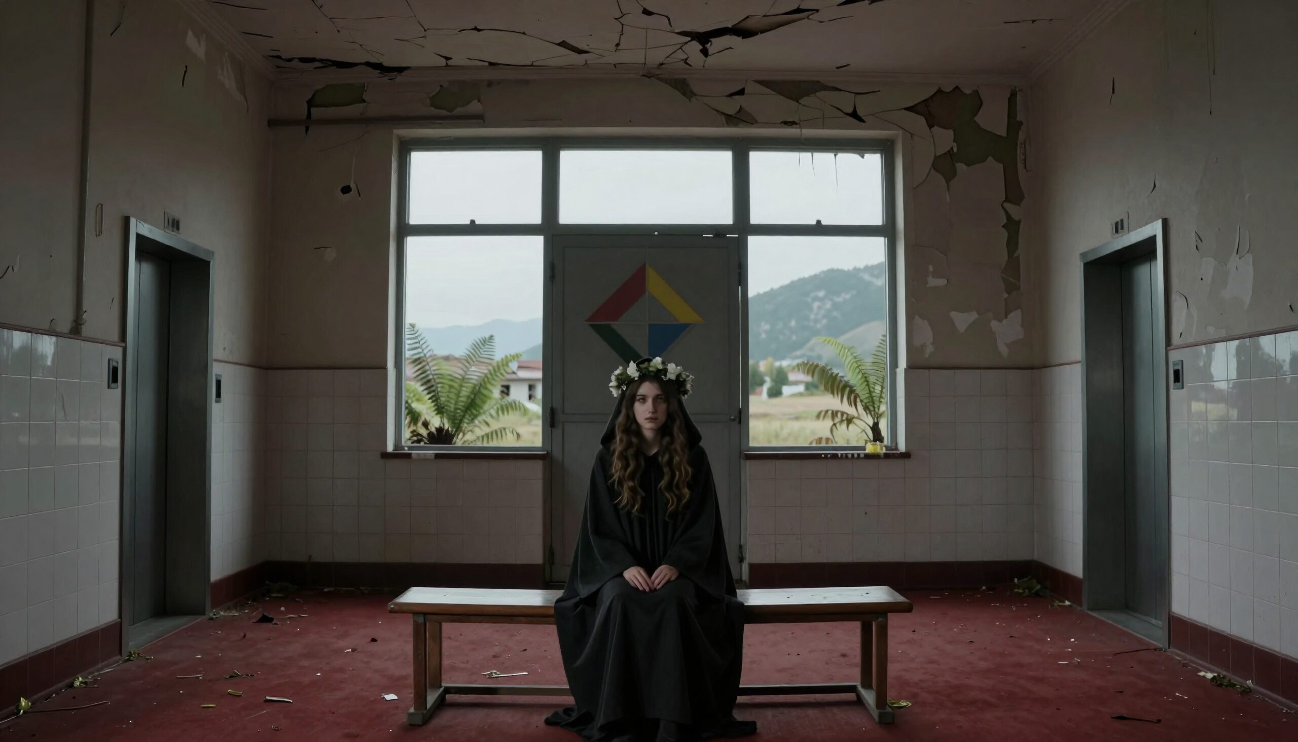 Mysterious Woman in Abandoned Room