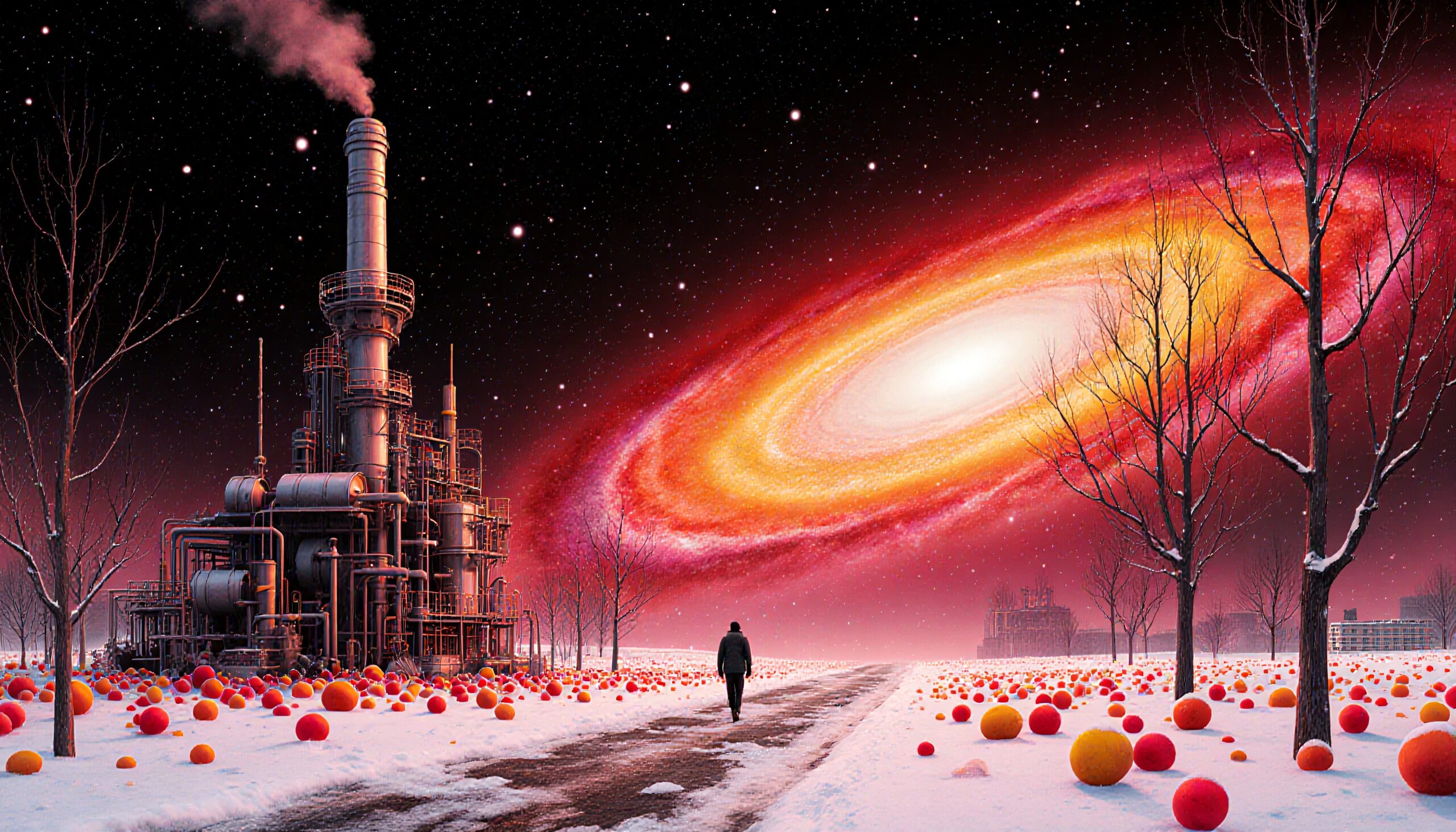 Surreal Landscape with Cosmic Vortex