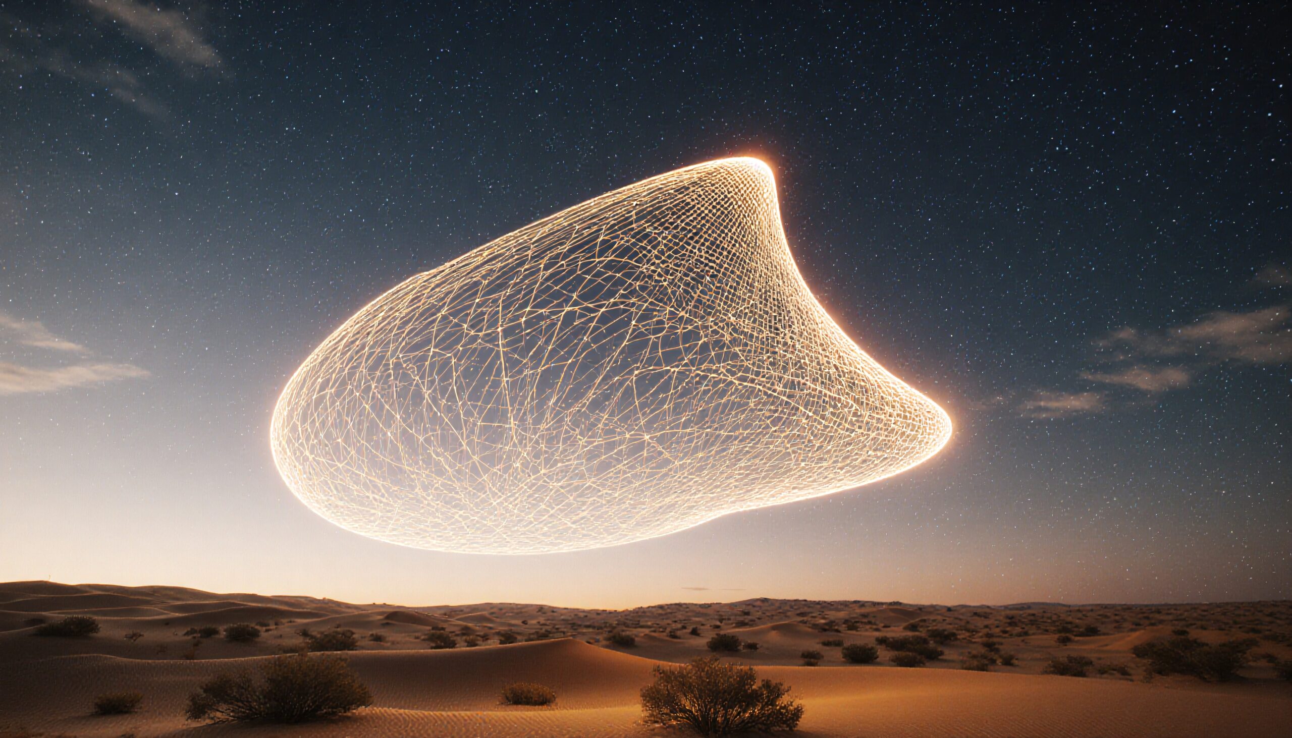 Enigmatic Light Sculpture in Desert