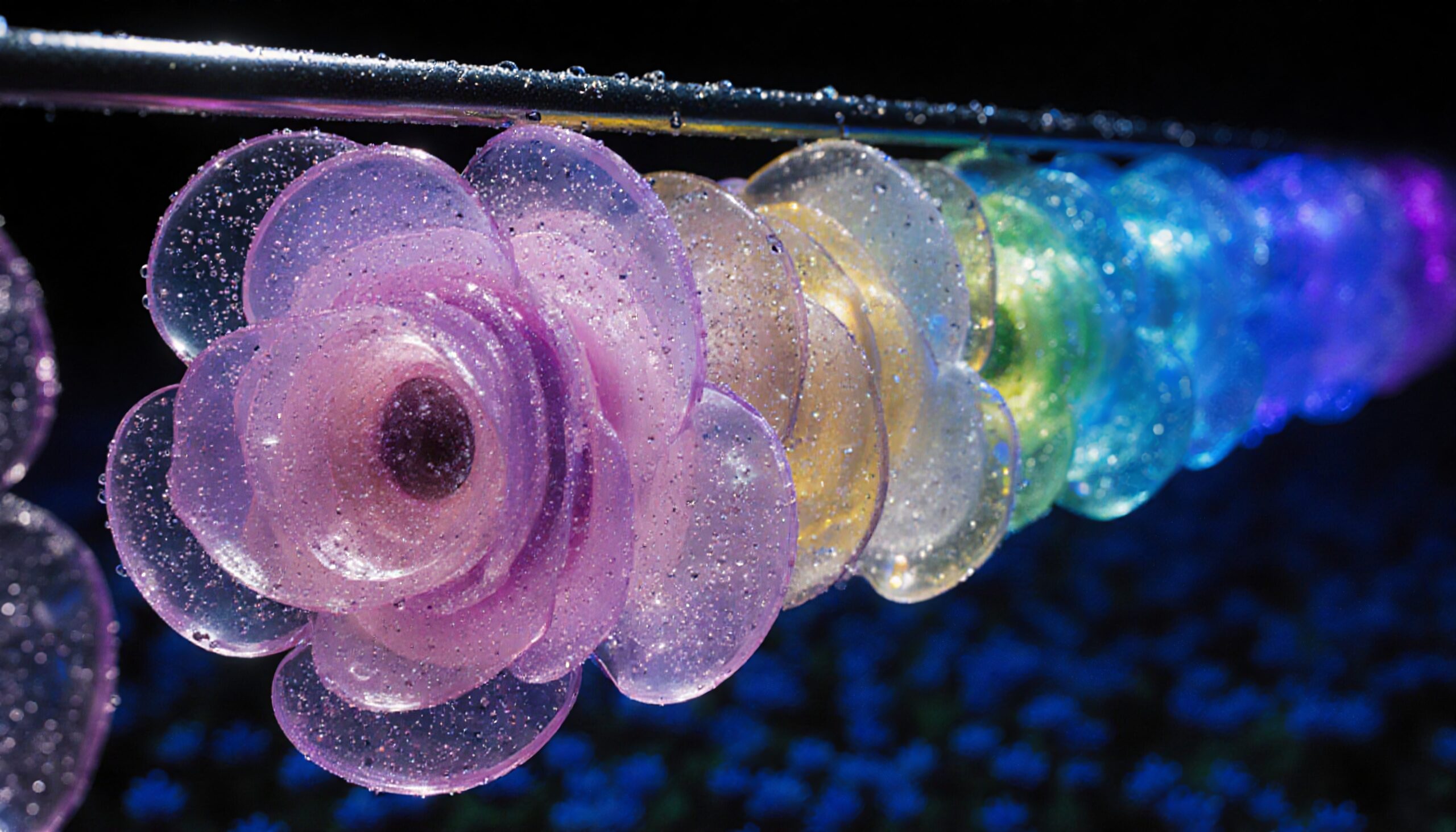 Glowing Flowers Refraction and Light