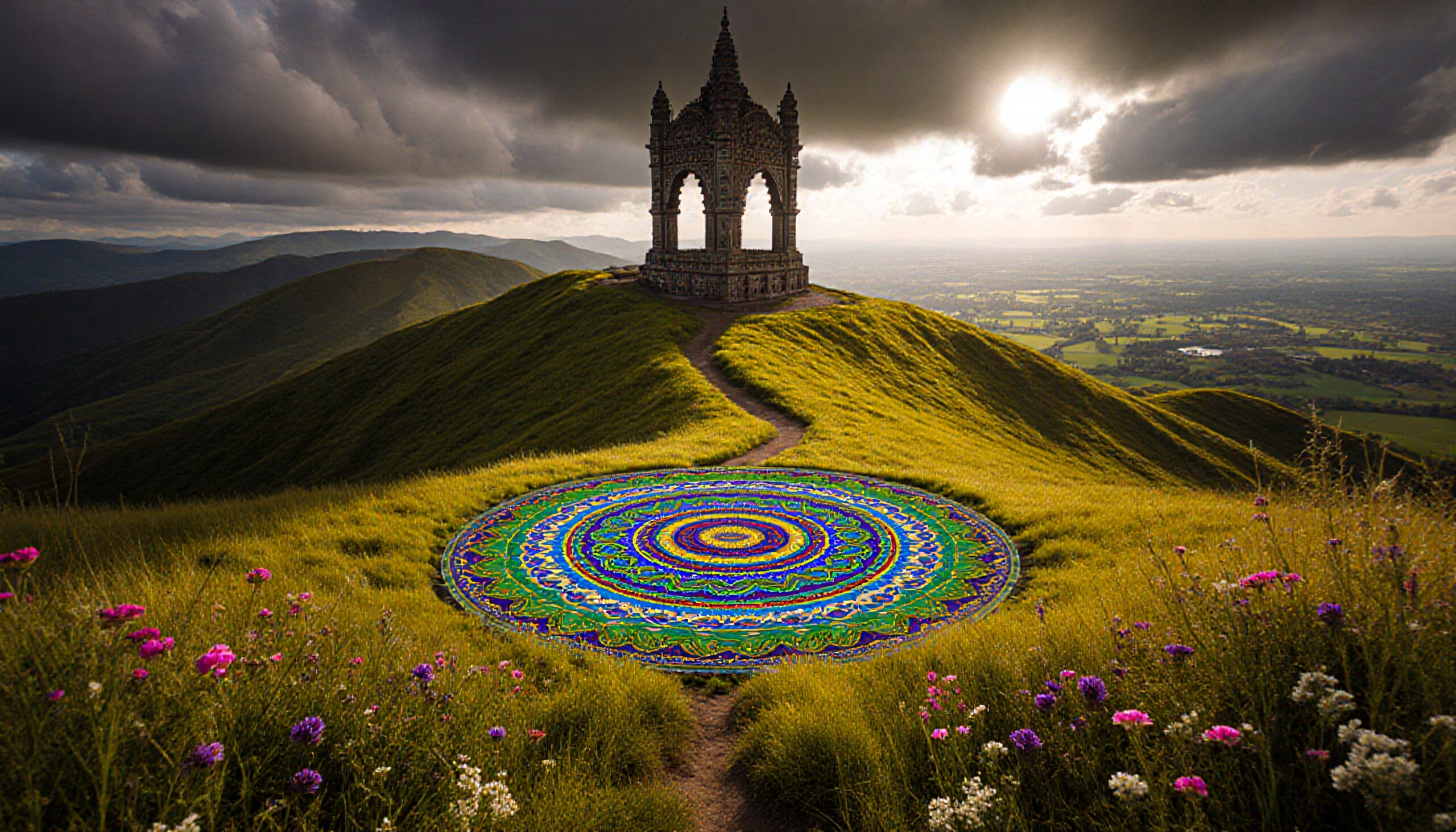 Mandala on the Grassy Hill