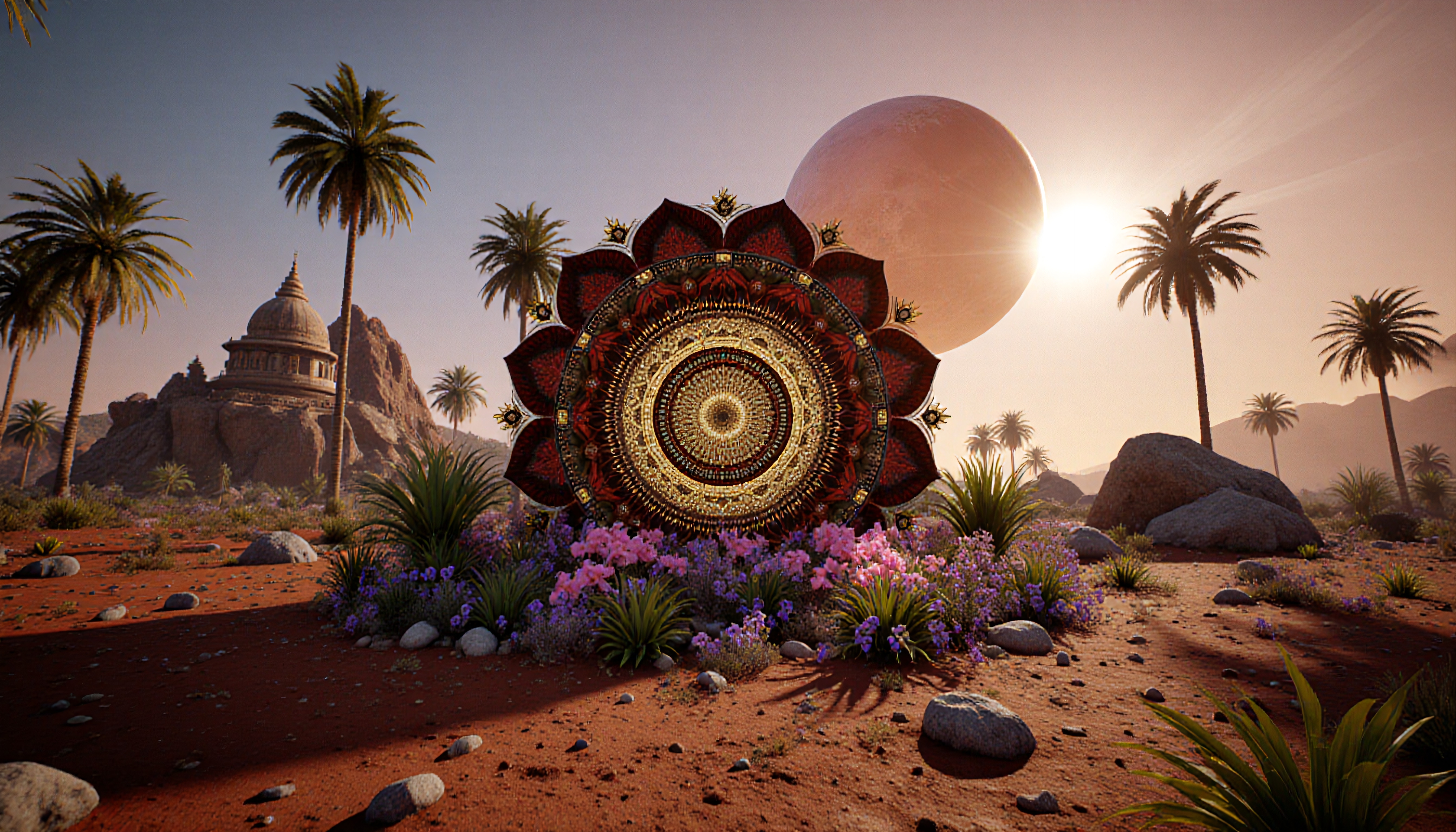Mystical Desert Mandala Scene