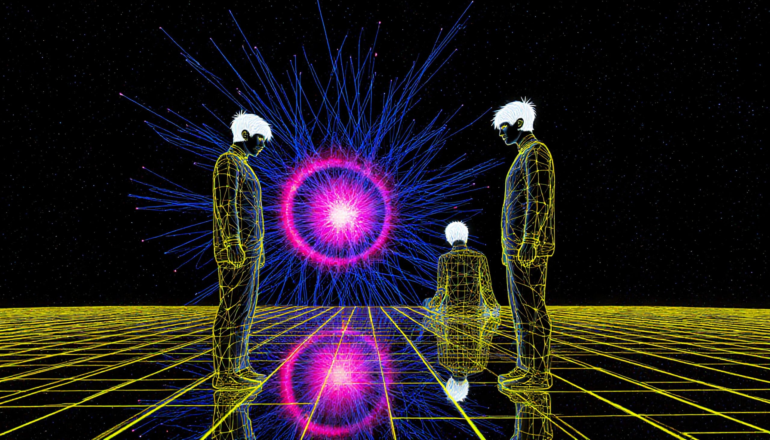 Futuristic Digital Reality Encounter