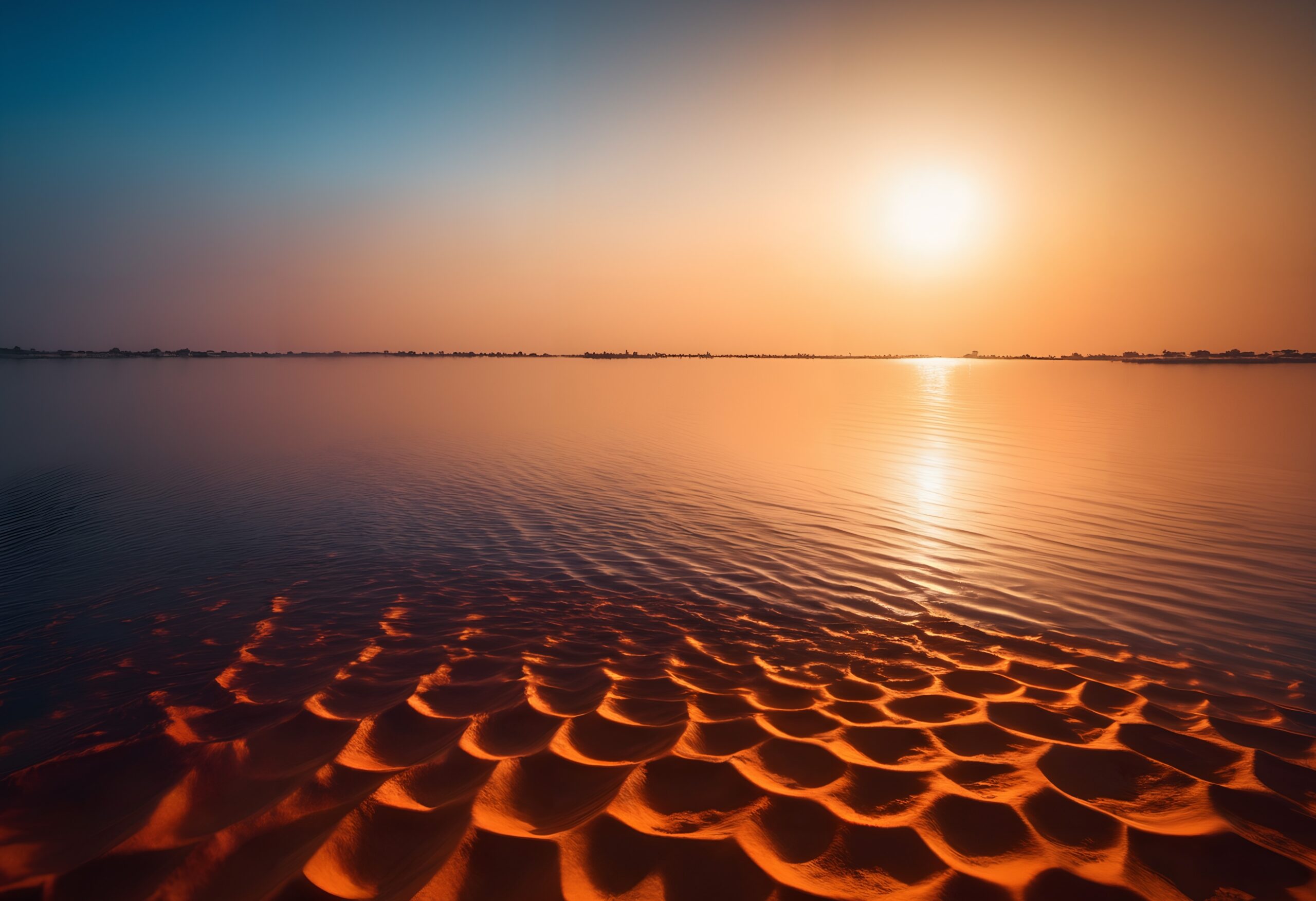 Tranquil Sunset Over Rippling Sand