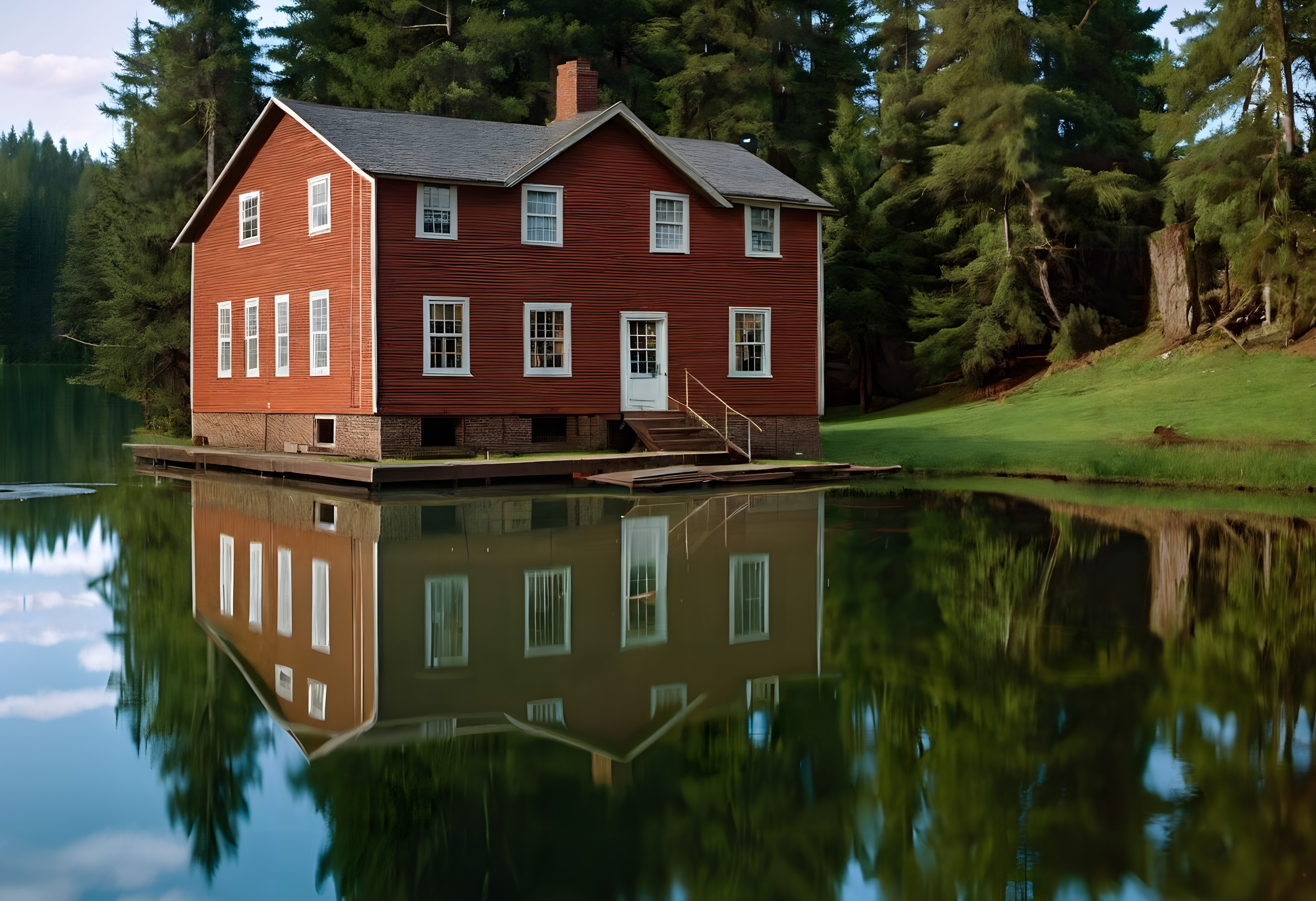 Reflections on the Calm Lake