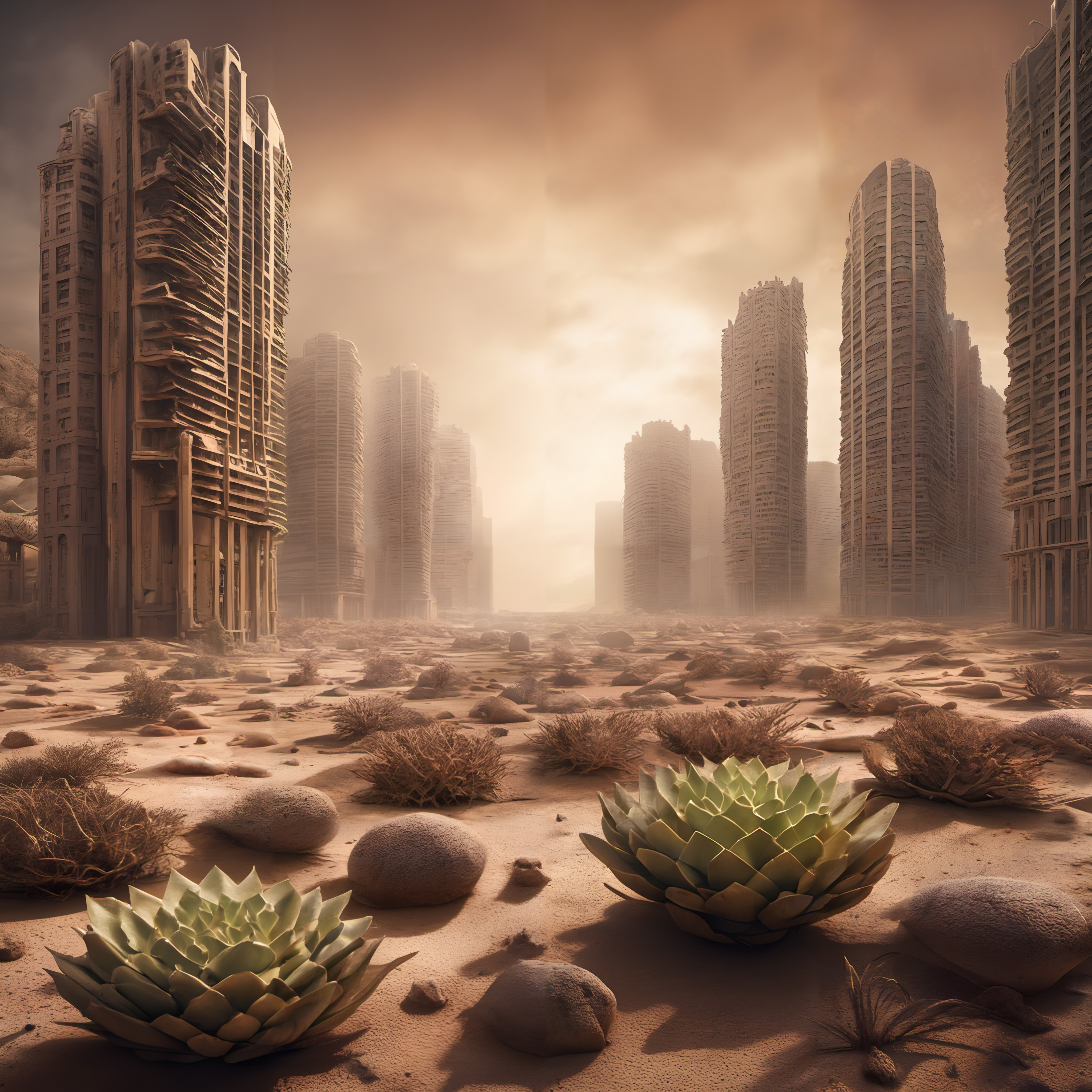A global warming drought stricken city