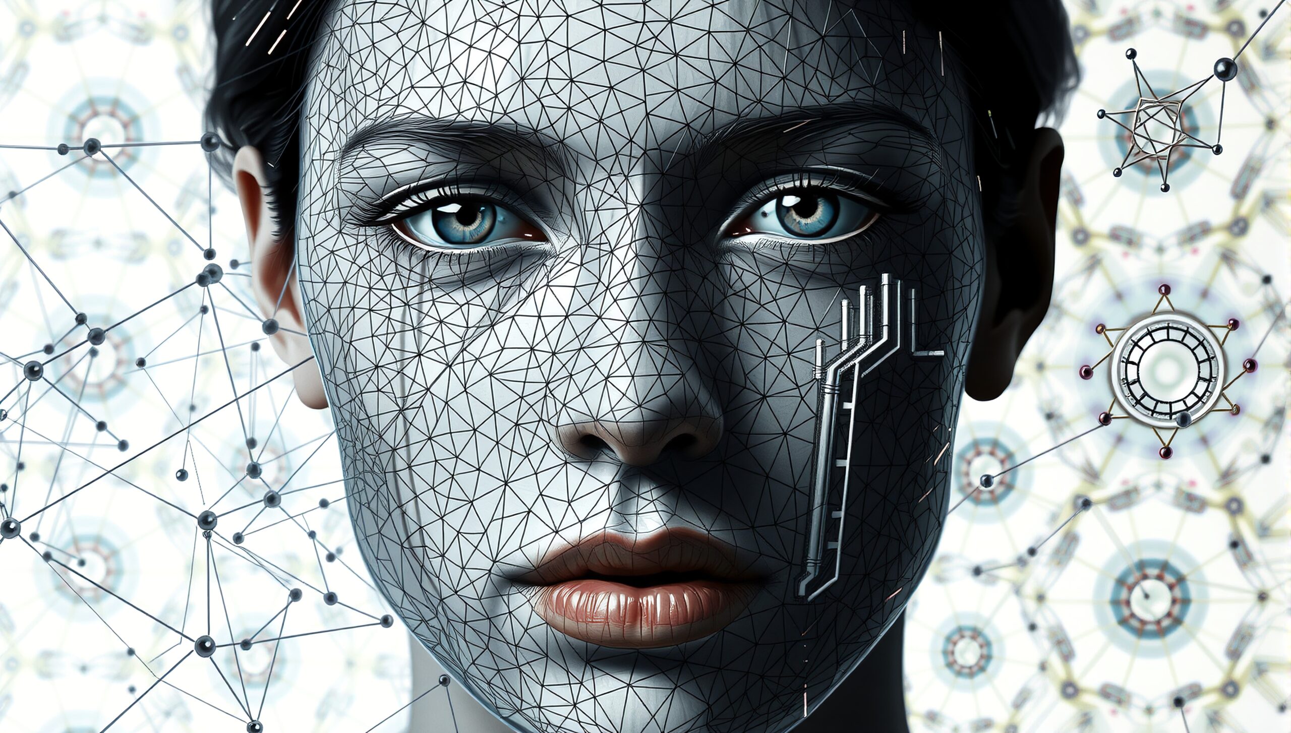 Futuristic Human-Tech Fusion Portrait