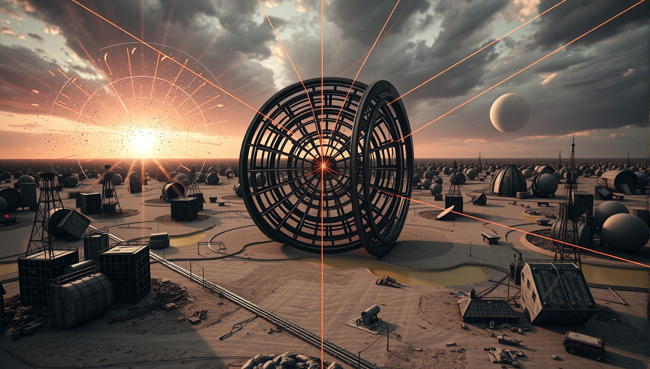 Futuristic Desert Industrial Sphere