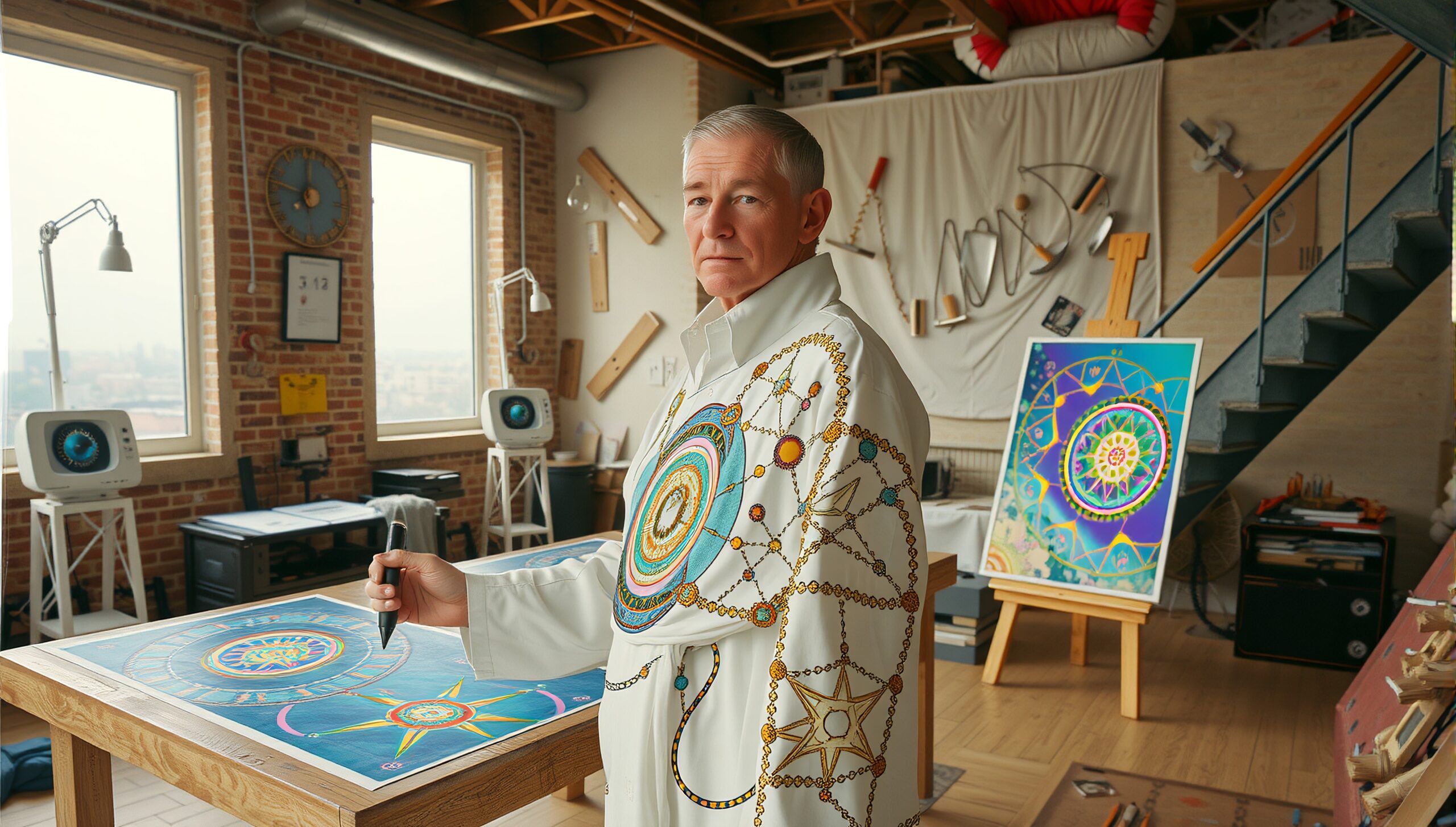 Creative Artist in Modern Studio