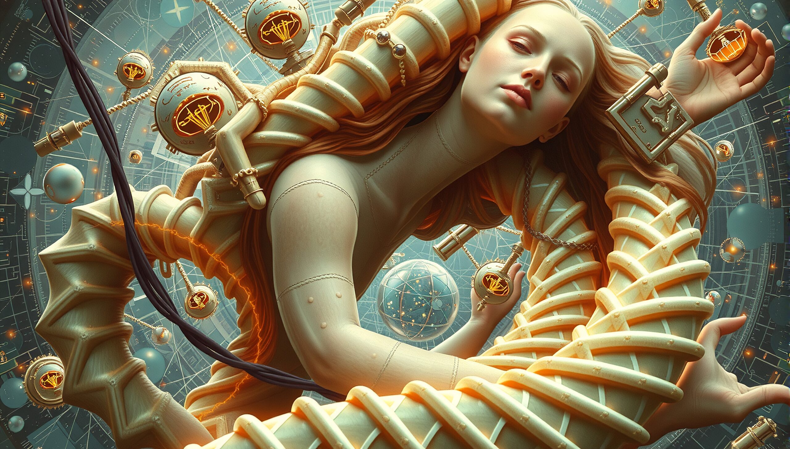 Futuristic Ethereal Mechanical Harmony