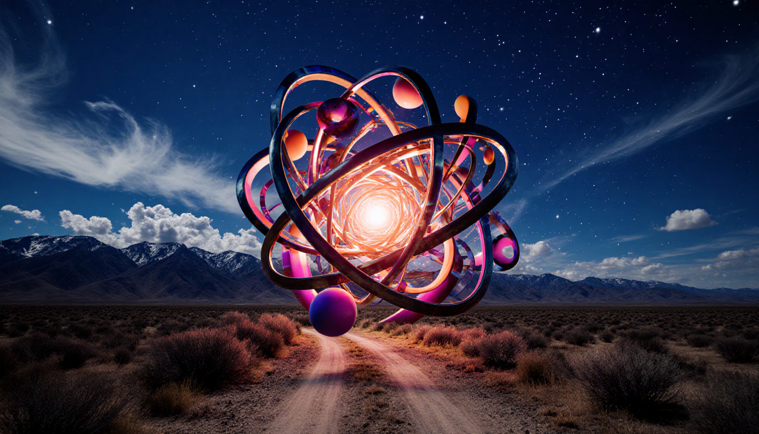 Celestial Orb Illuminates Desert Path