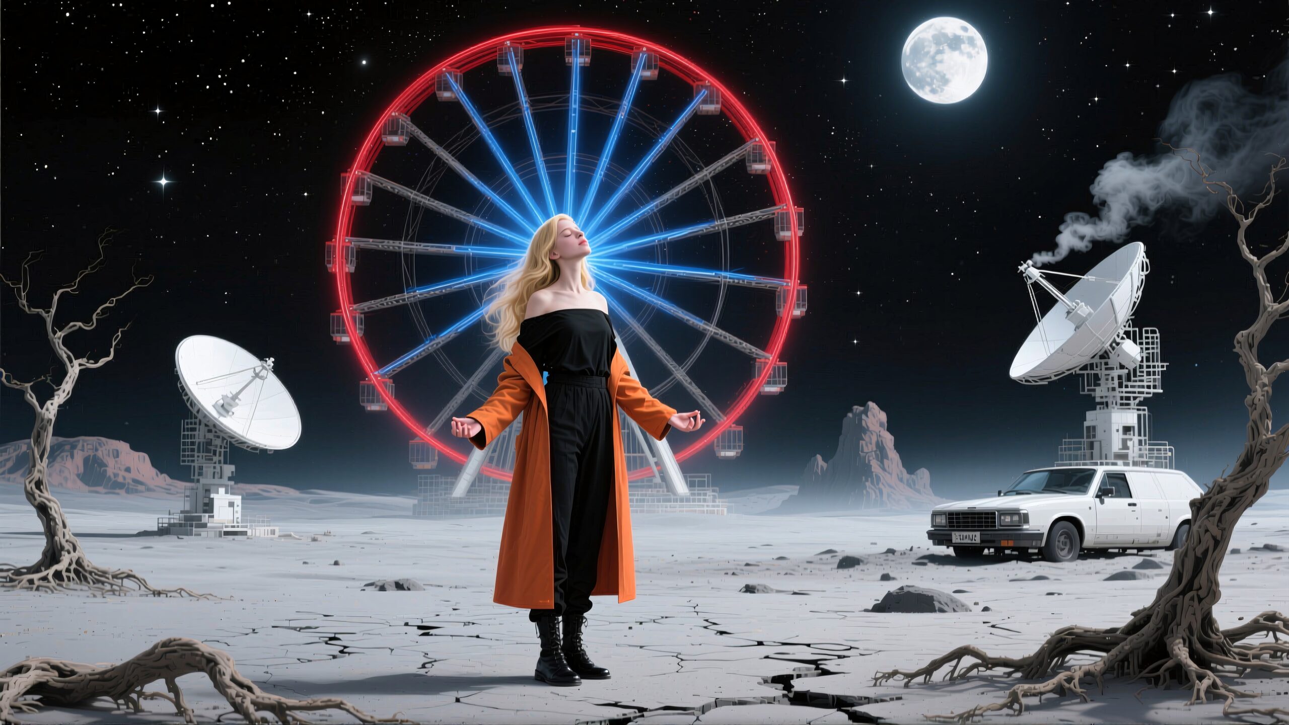 Mystical Woman in Cosmic Realm