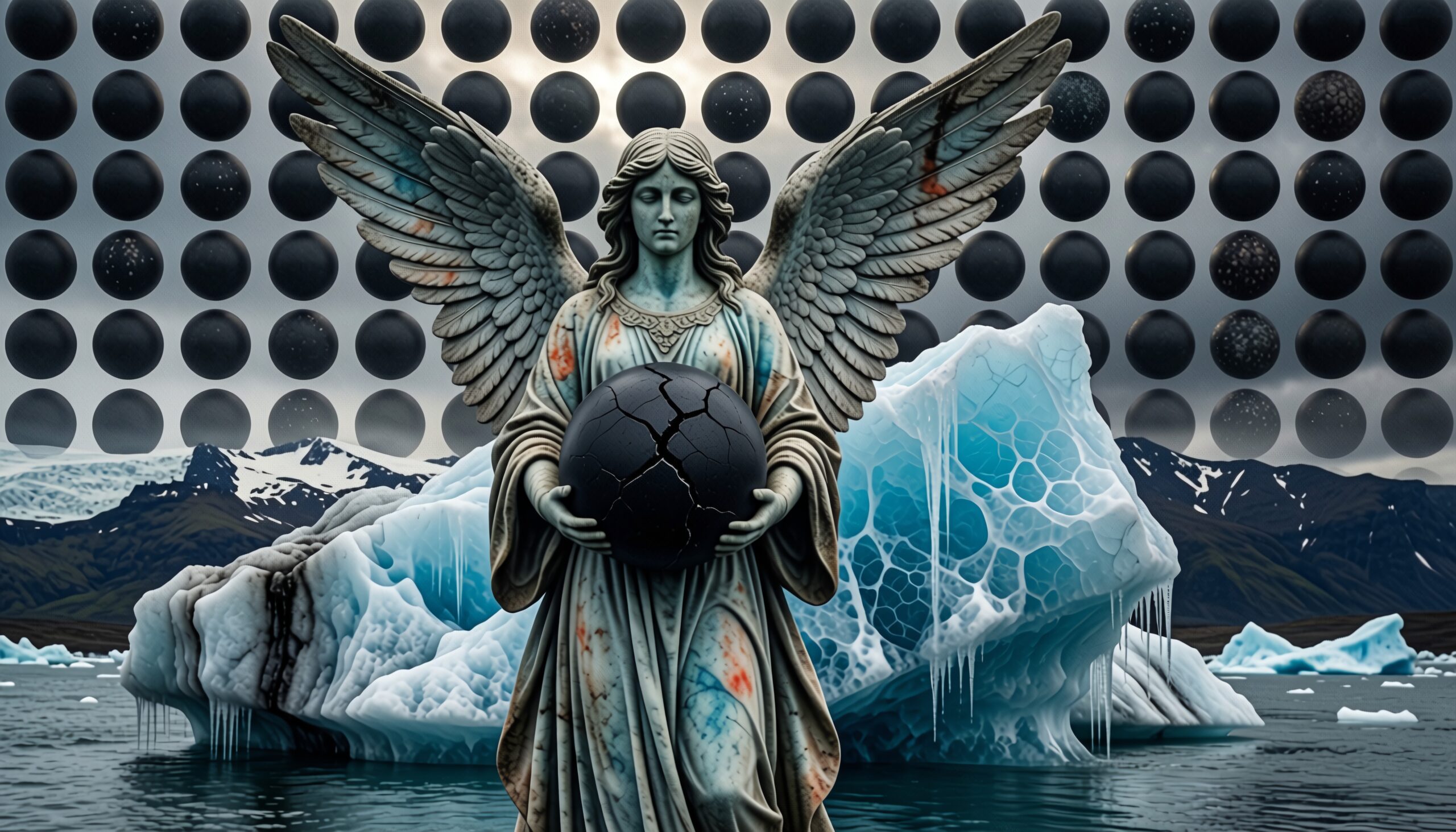 Angel with Sphere and Icebergs