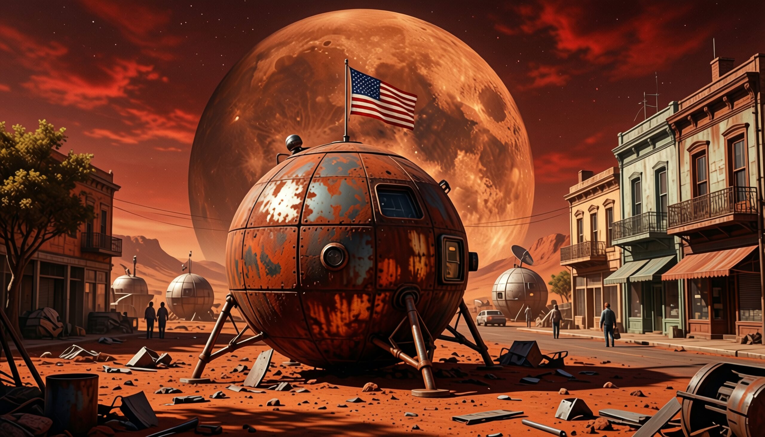 Futuristic Mars Western Townscape