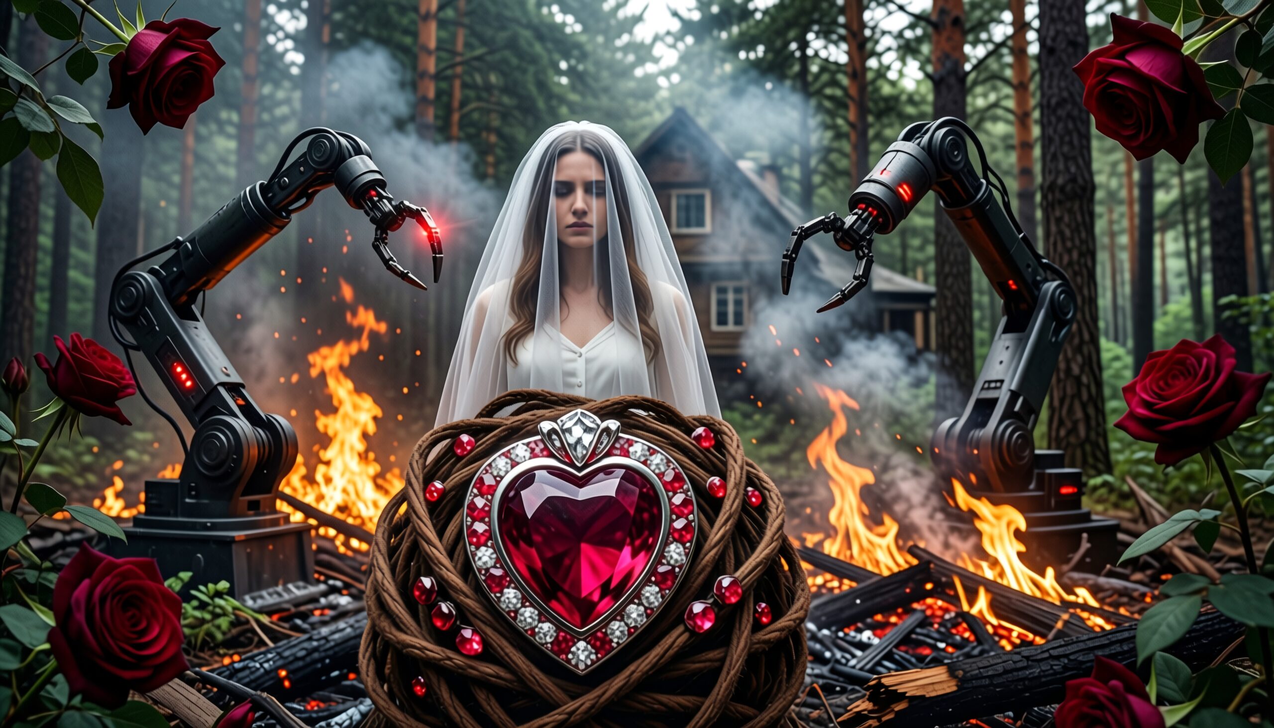 Futuristic Forest Wedding Scene