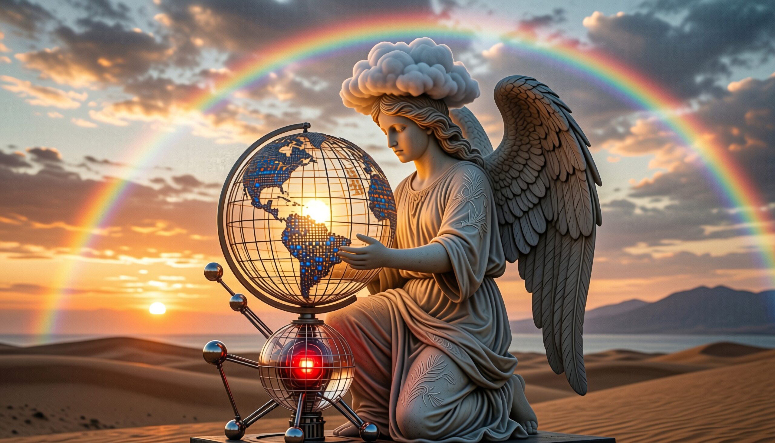 Angelic Vision Under Rainbow