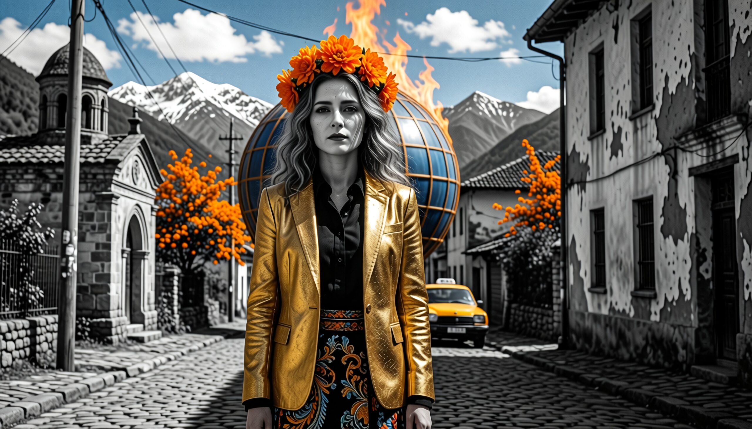 Fiery Orb in Vintage Town