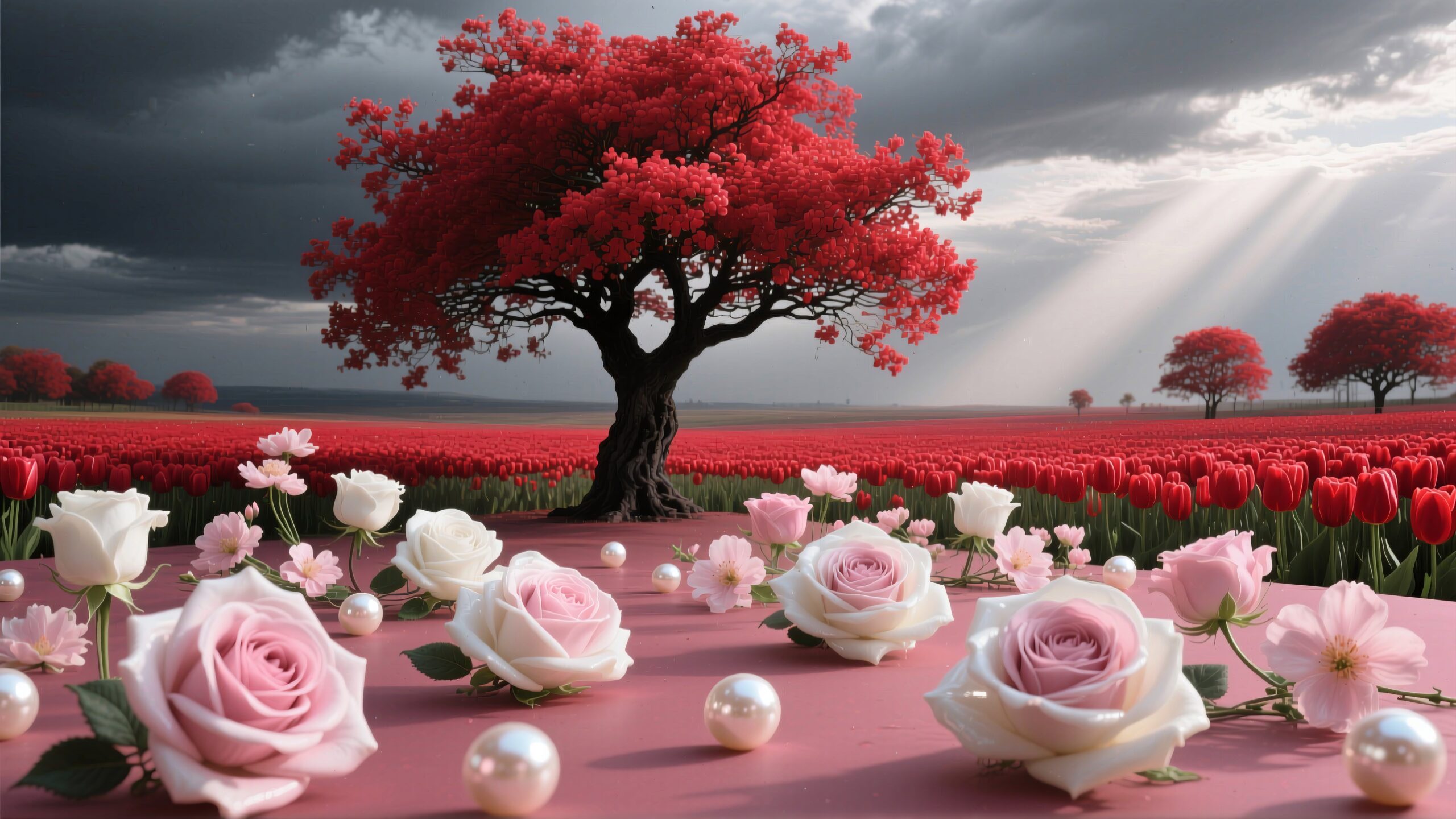 Serene Landscape of Blossoming Beauty