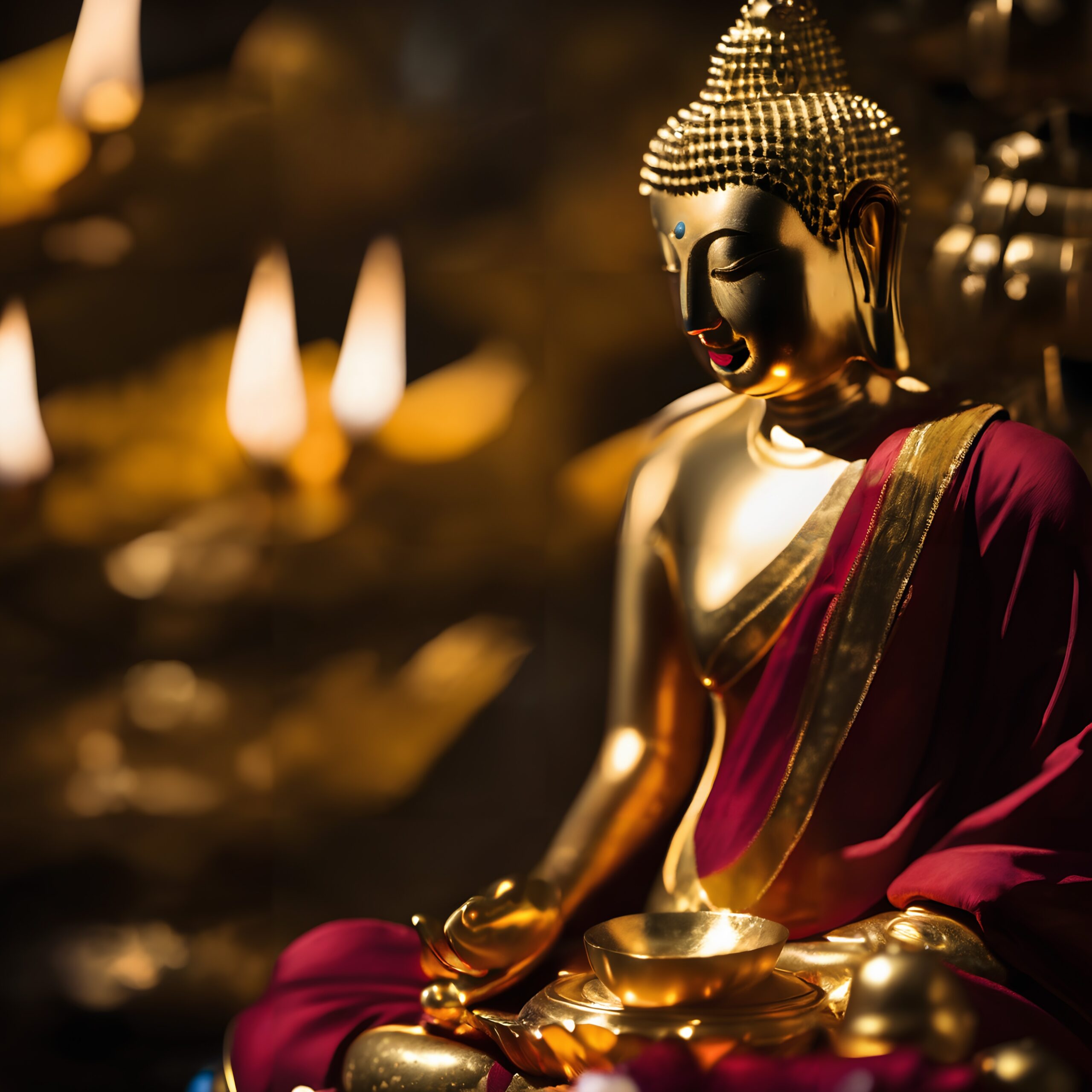 Golden Buddha in Tranquil Meditation