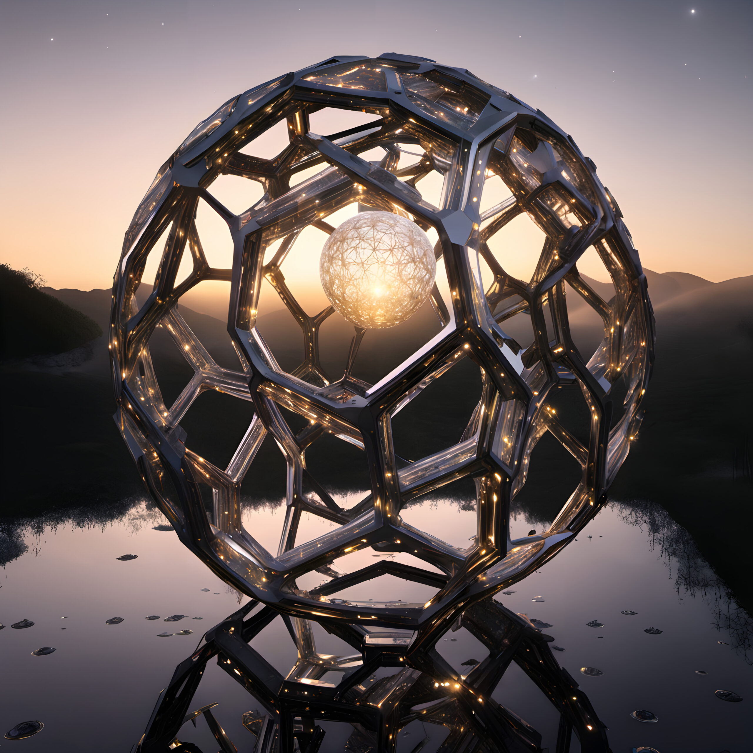 Twilight Reflections on Geodesic Sphere