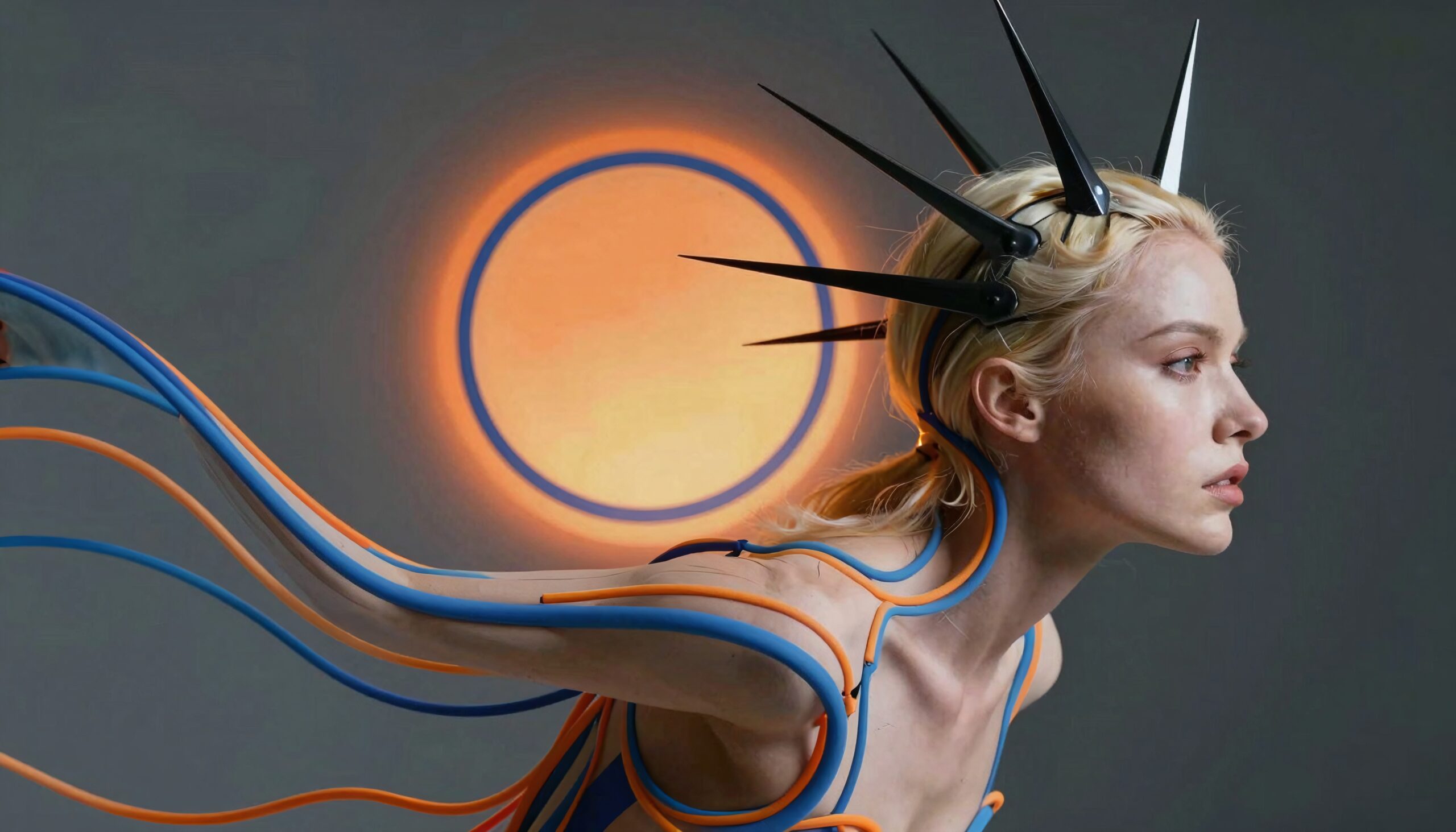 Futuristic Fashion with Spiked Crown