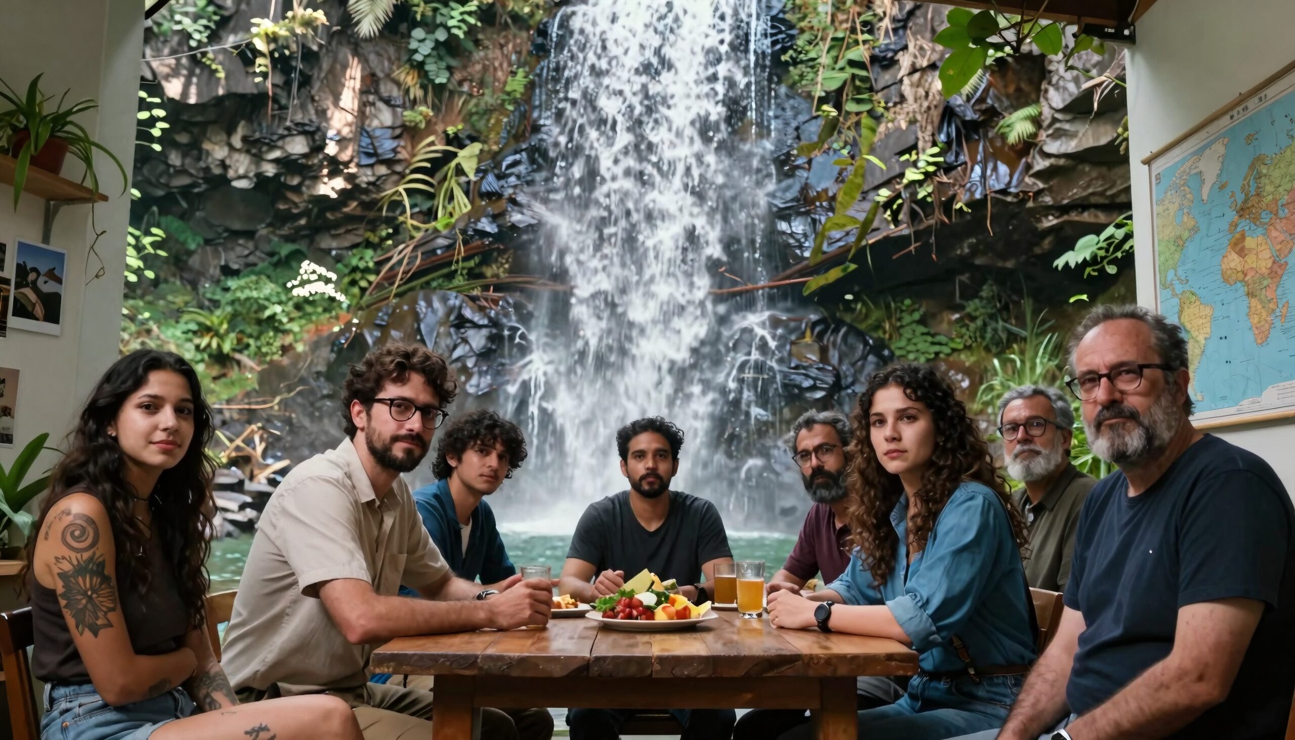 Conversation by a Waterfall Table