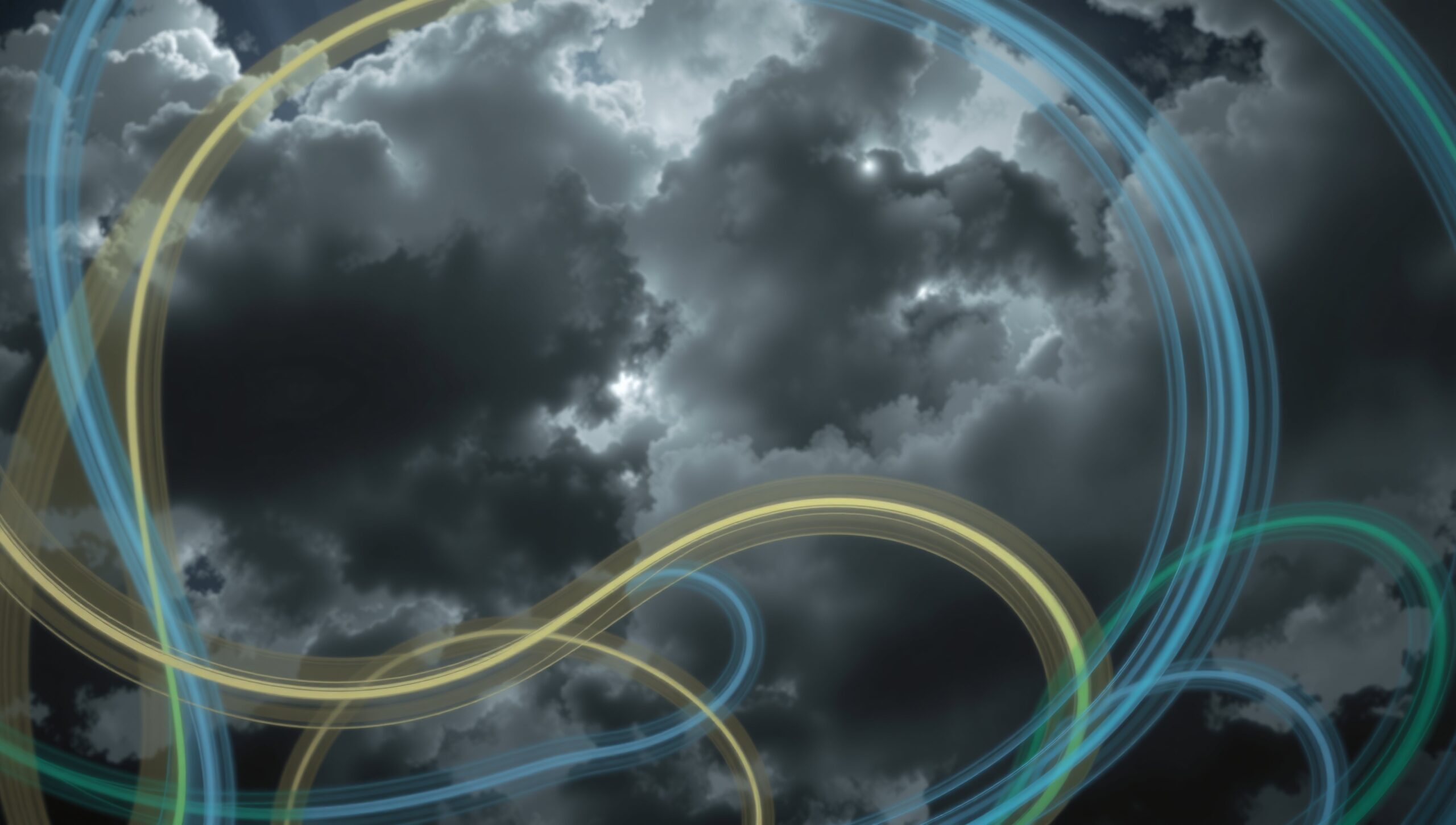 Ethereal Clouds with Light Streaks