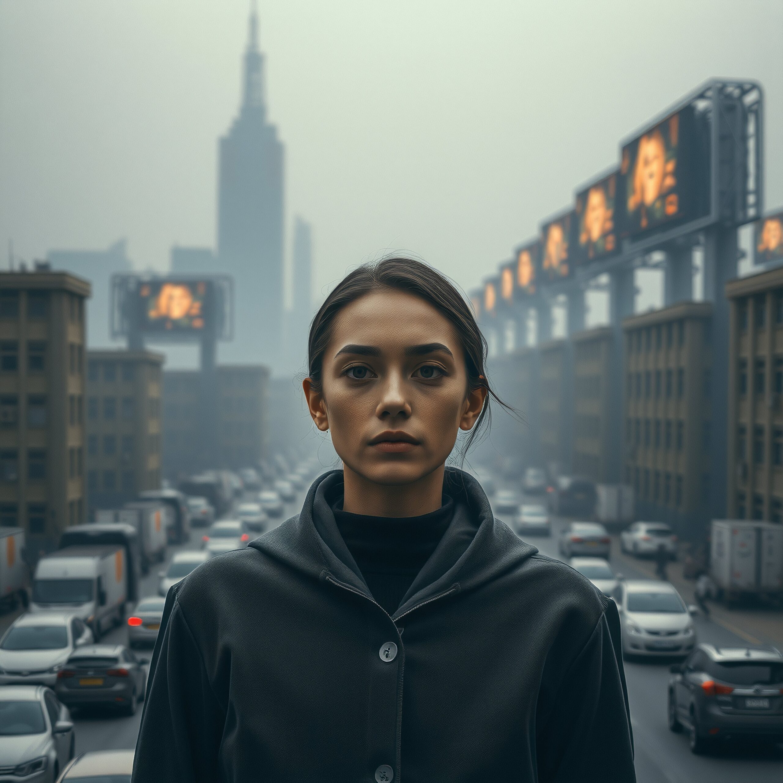 Urban Portrait in Futuristic City
