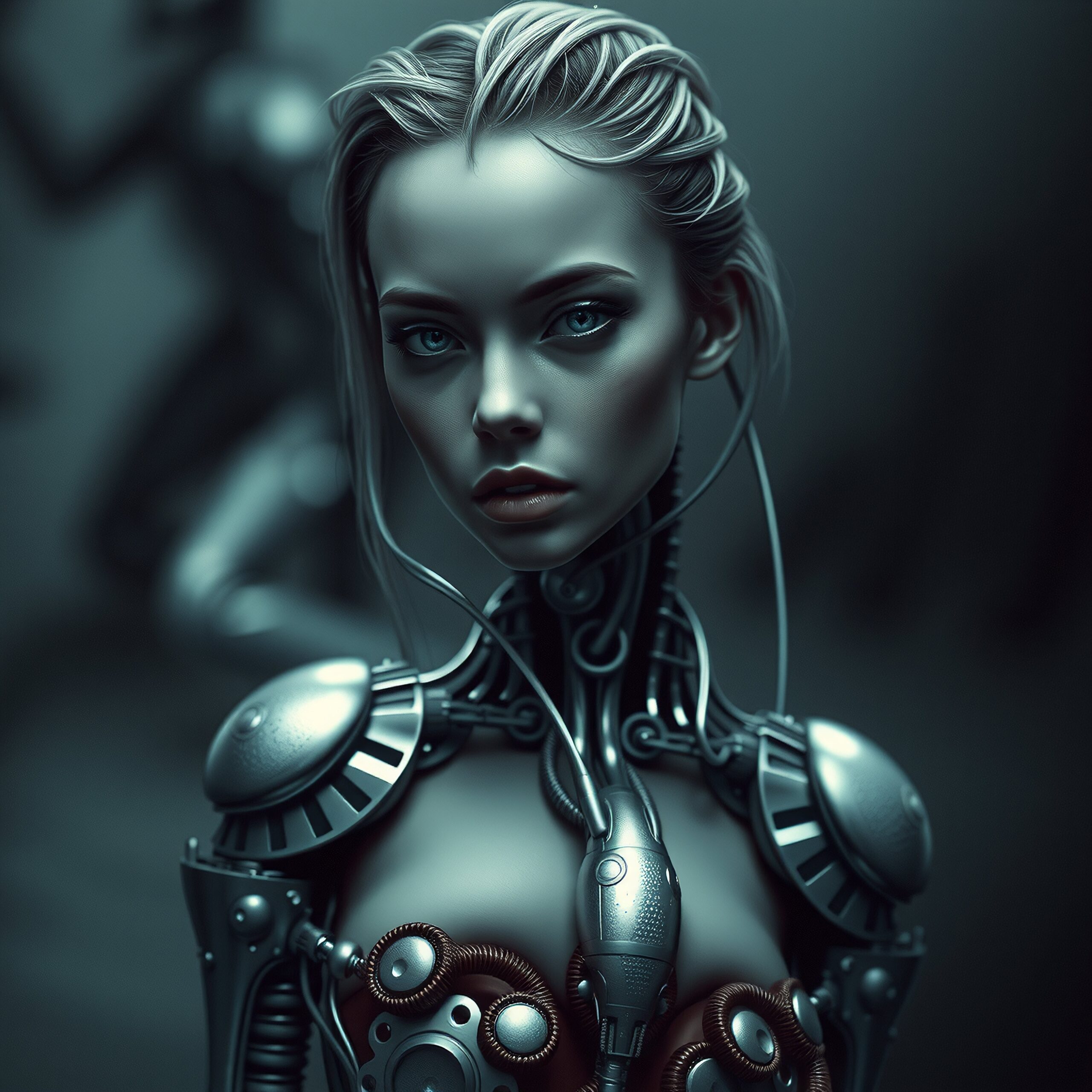 Futuristic Female Android Portrait