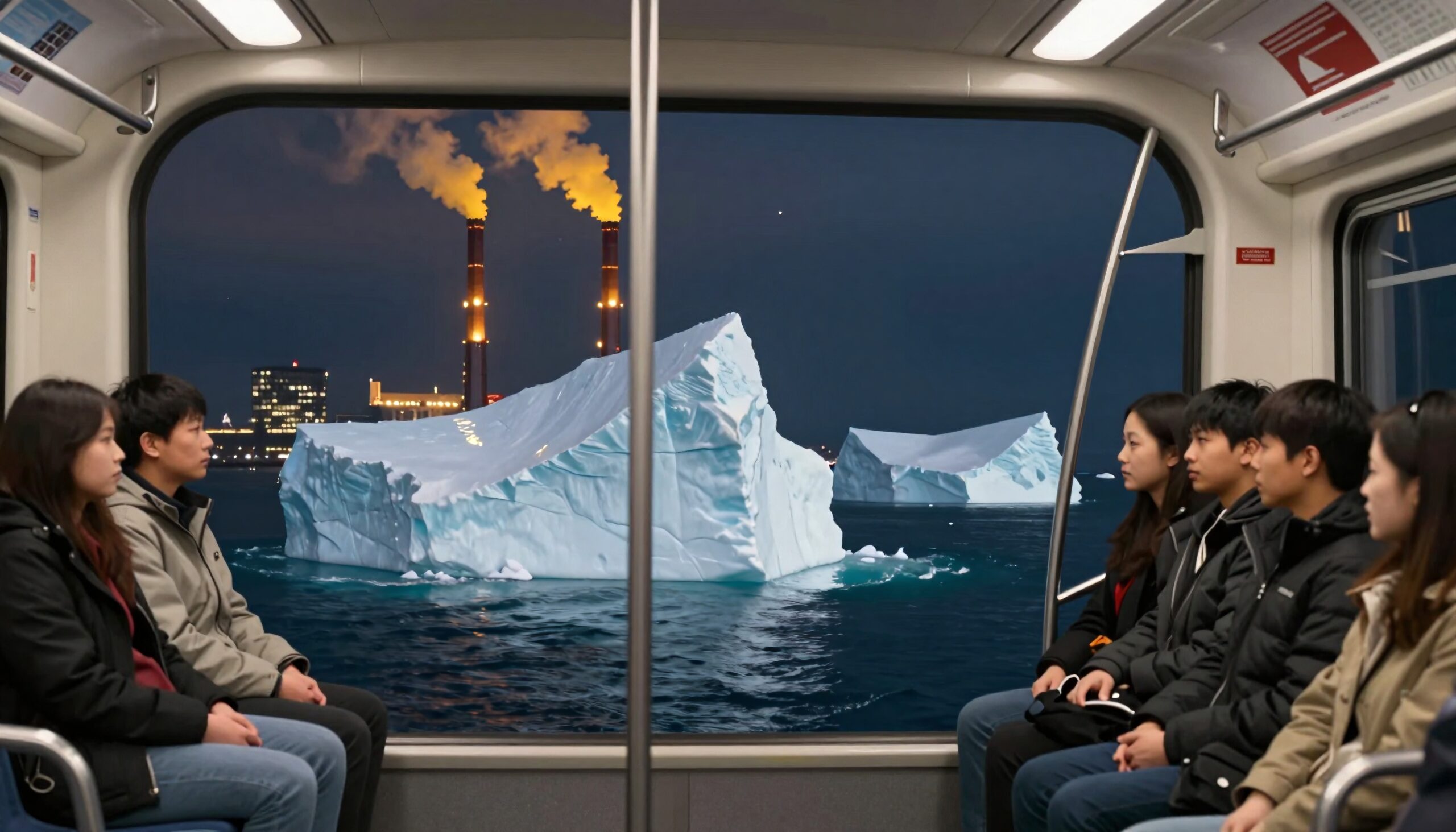 Inside Train Outside Icebergs View