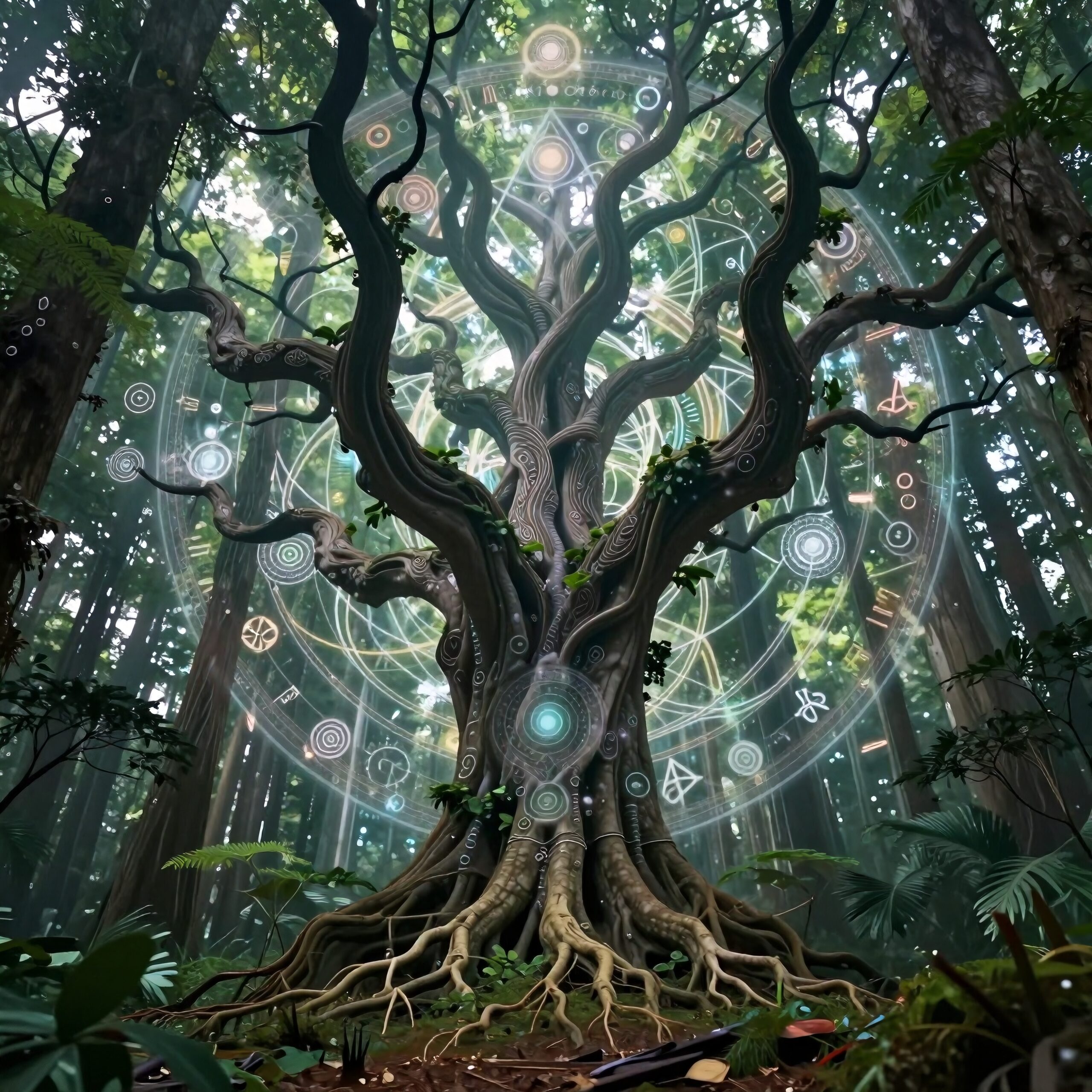 Magical Tree in Enchanted Forest