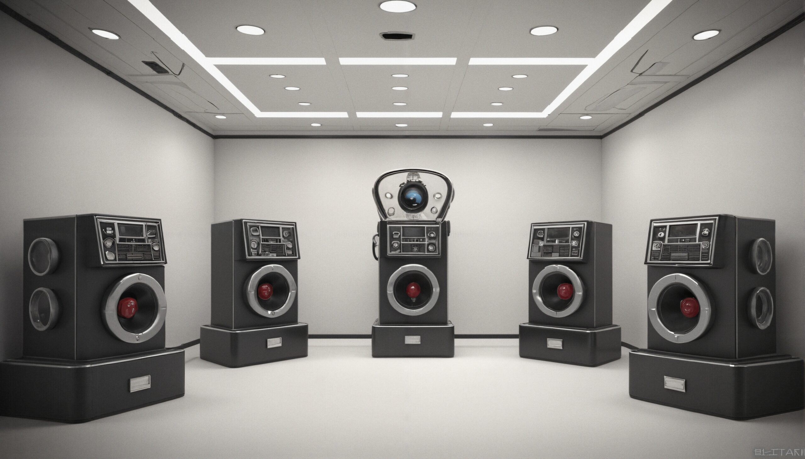 Futuristic Sound Room With Speakers