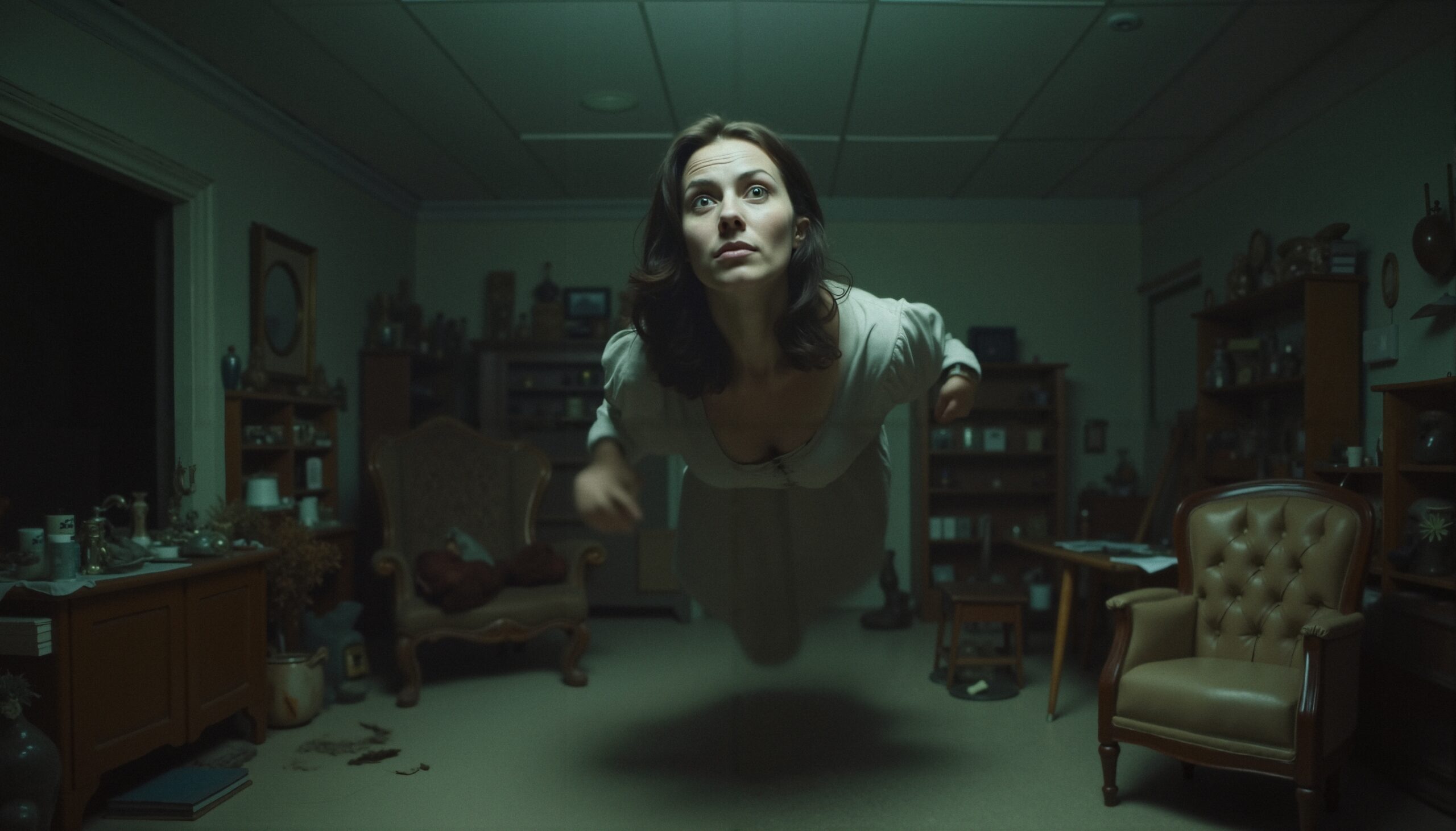 Mystical Levitation in Vintage Room