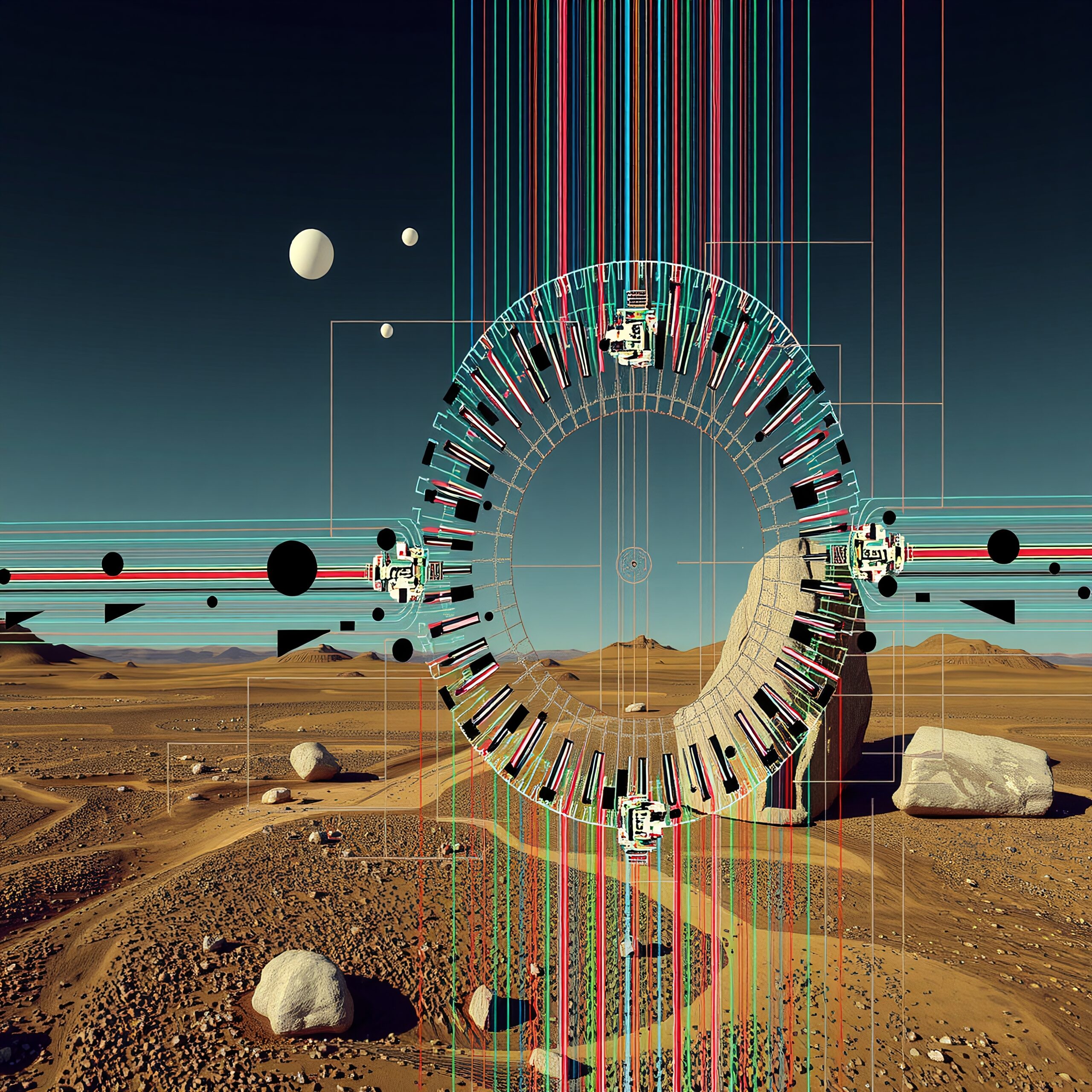 Futuristic Desert and Geometric Art