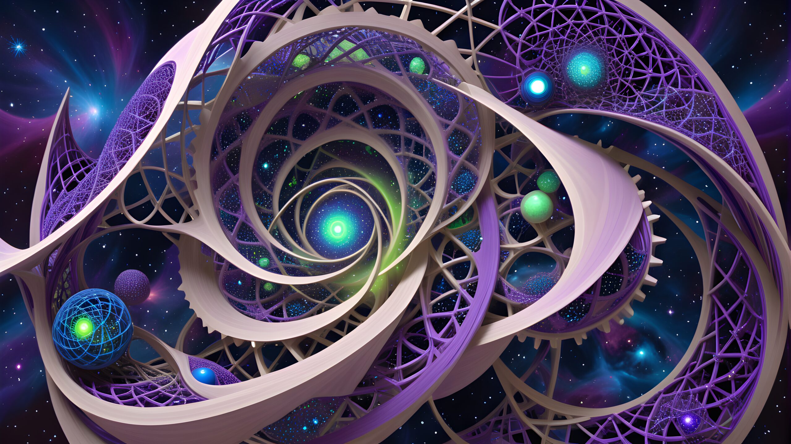 Cosmic Abstract Swirls and Spheres