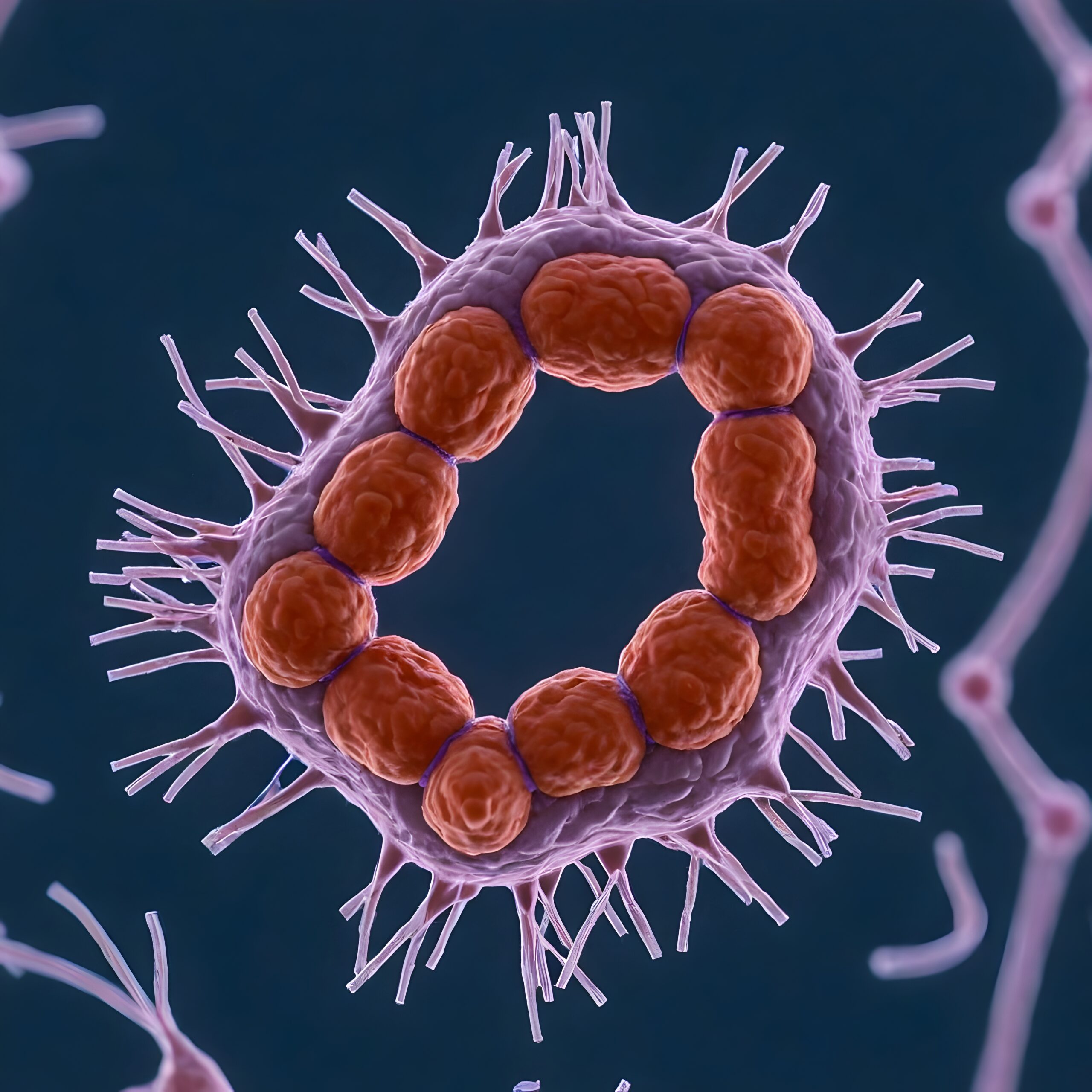 Microscopic Circular Spiky Structure
