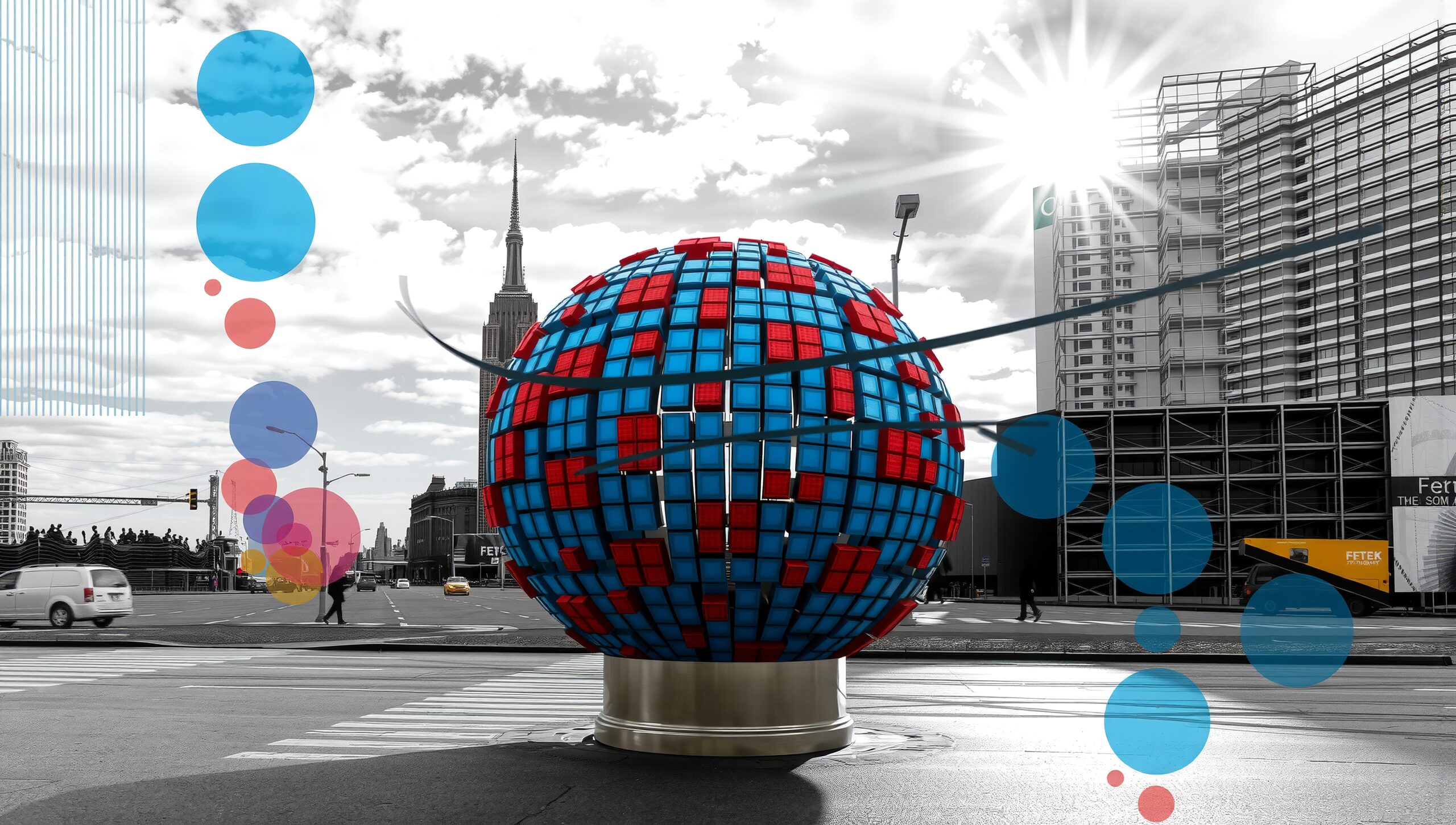 Vibrant Sphere in Urban Setting