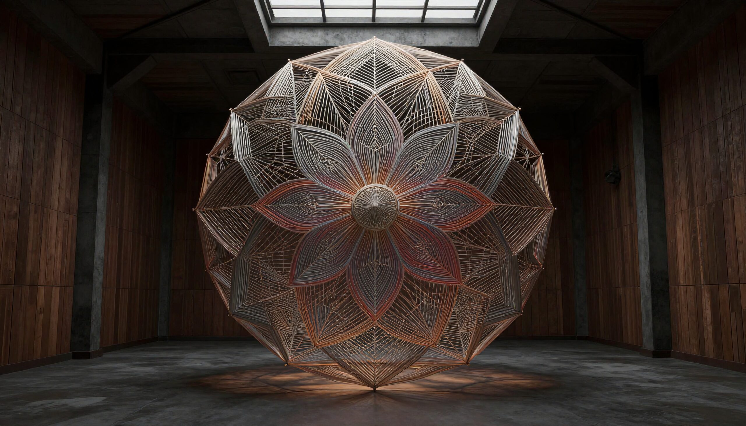 Geometric Floral Sculpture Display