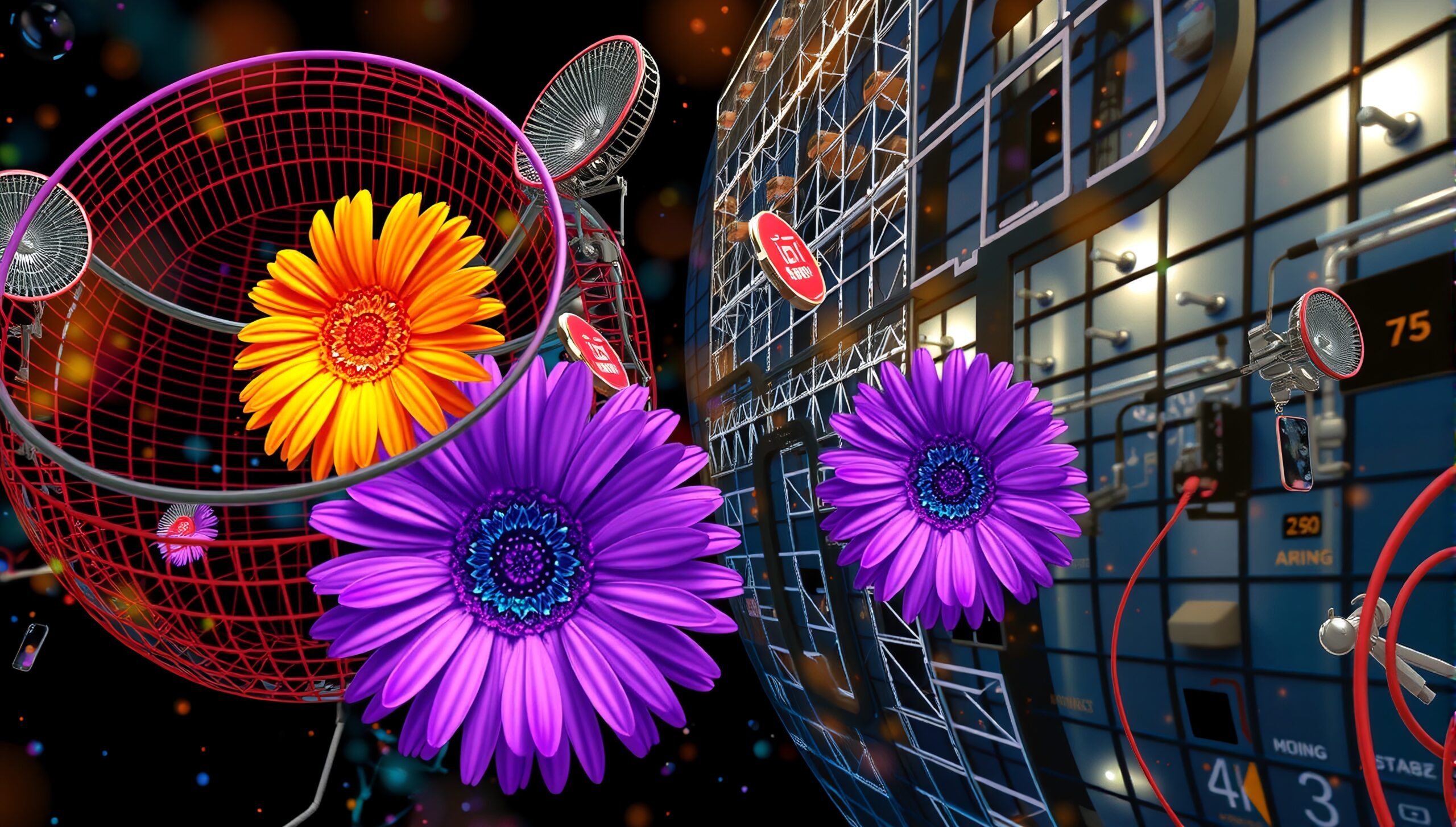 Surreal Flowers and Technology Collide