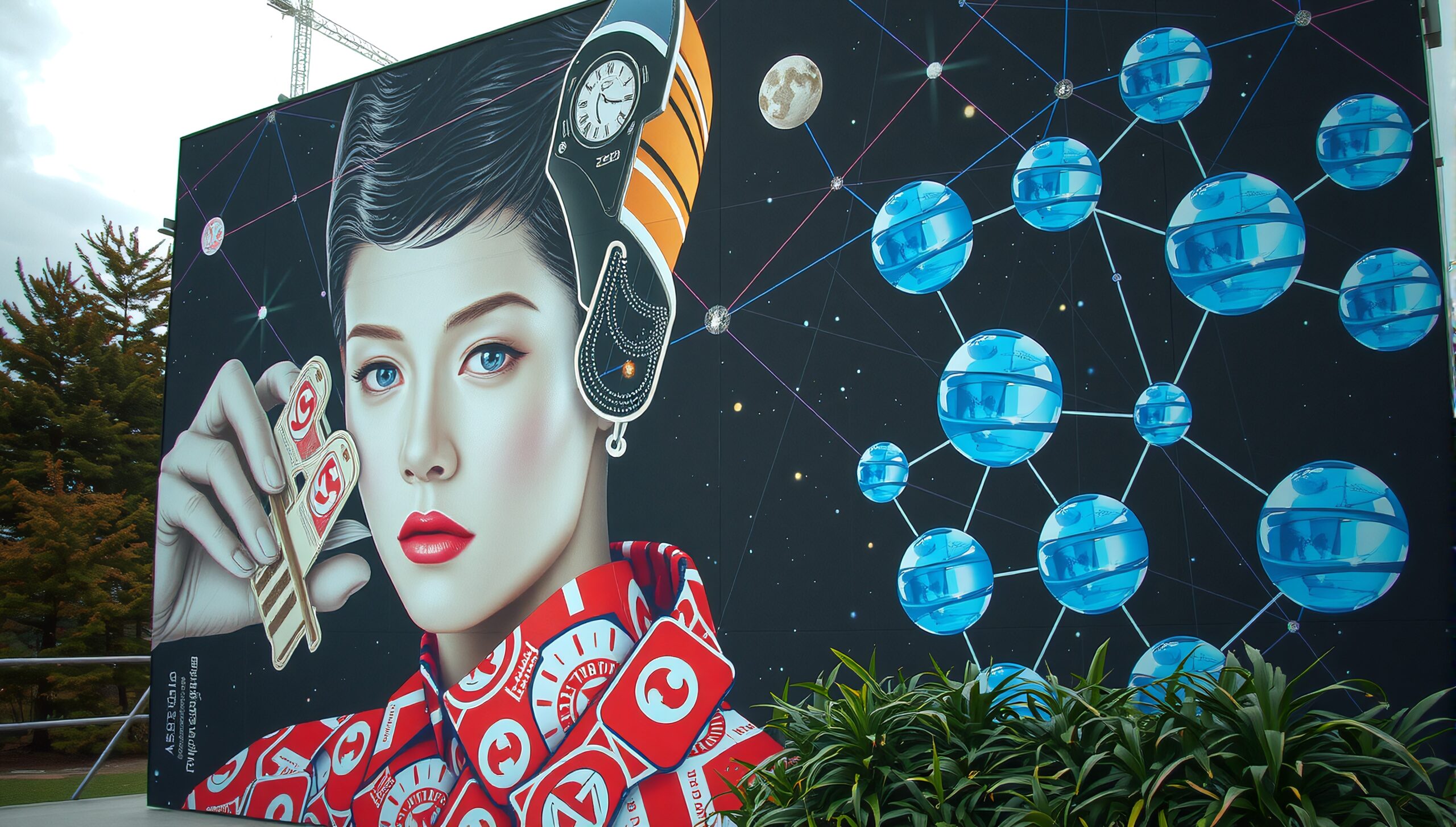 Cosmic Woman with Futuristic Elements