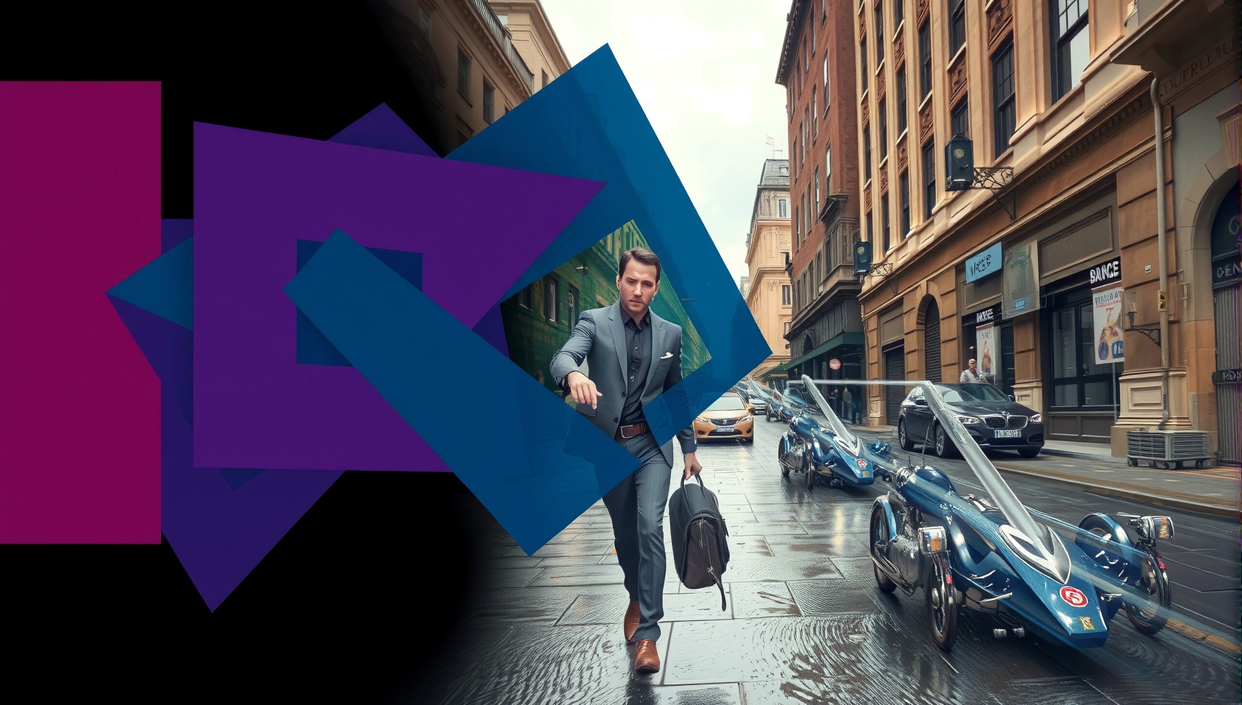 Futuristic City Street Scene