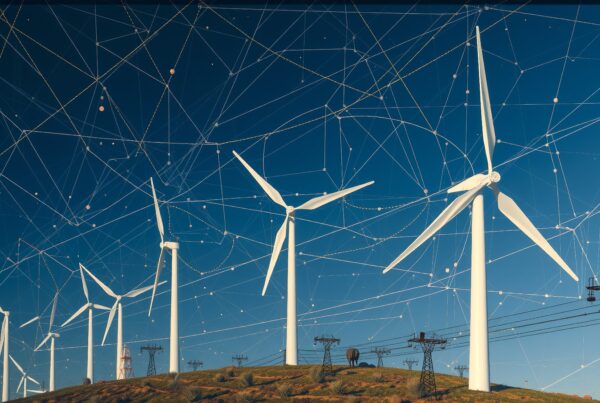 Wind turbines generate renewable energy.
