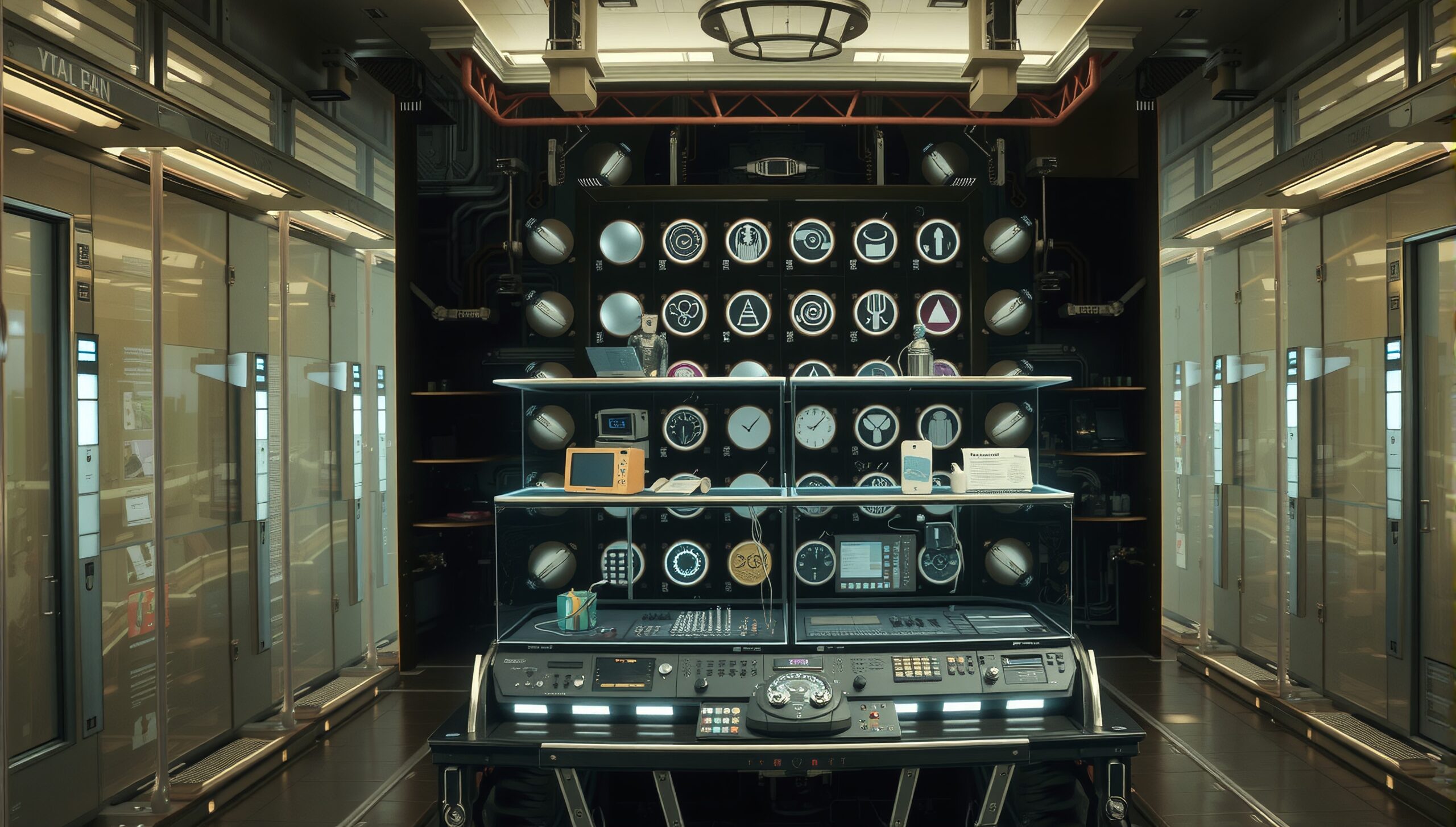 Futuristic high-tech control room