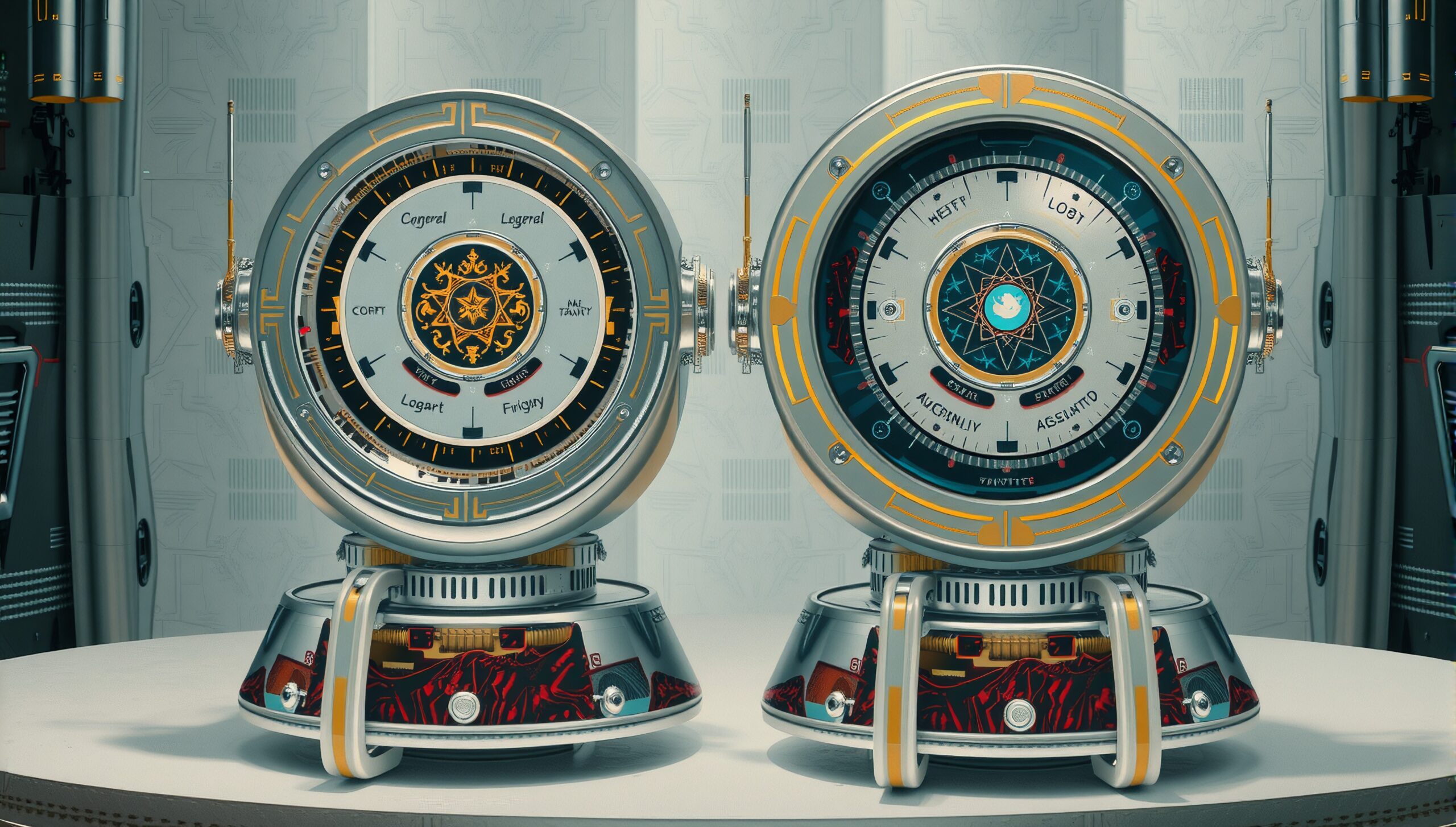 Futuristic dual-device control panel