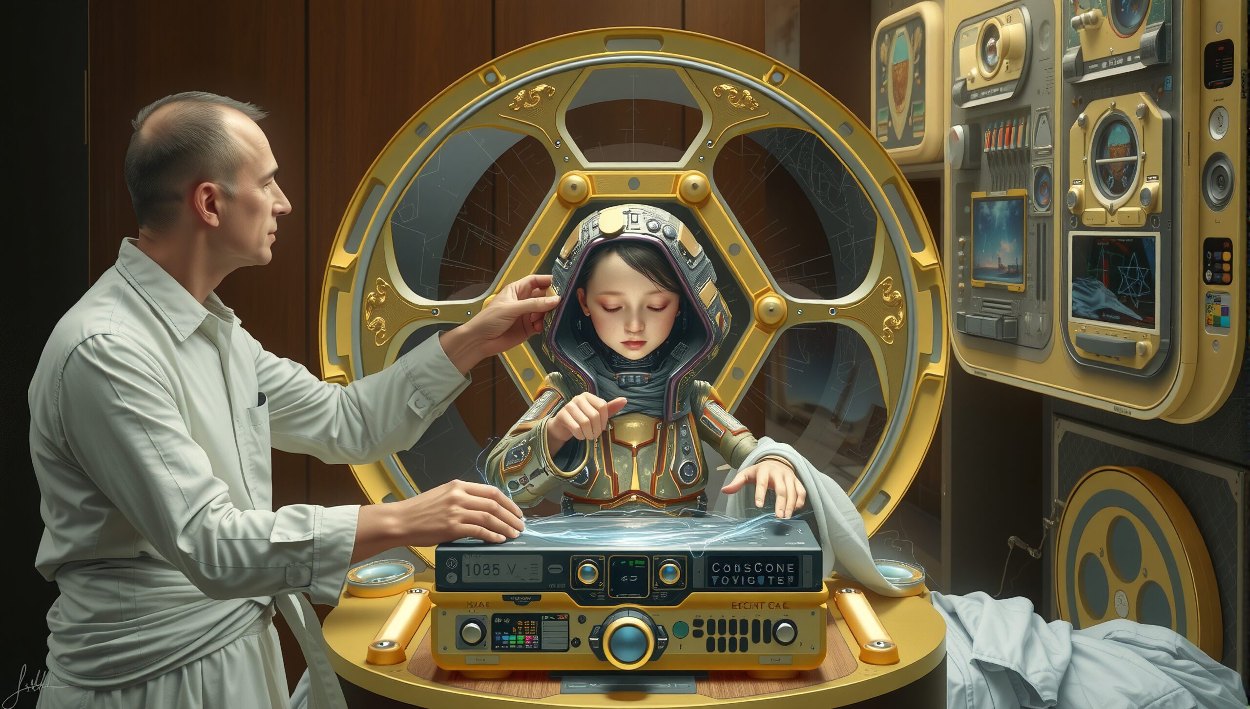 Futuristic Child Astronaut Pod