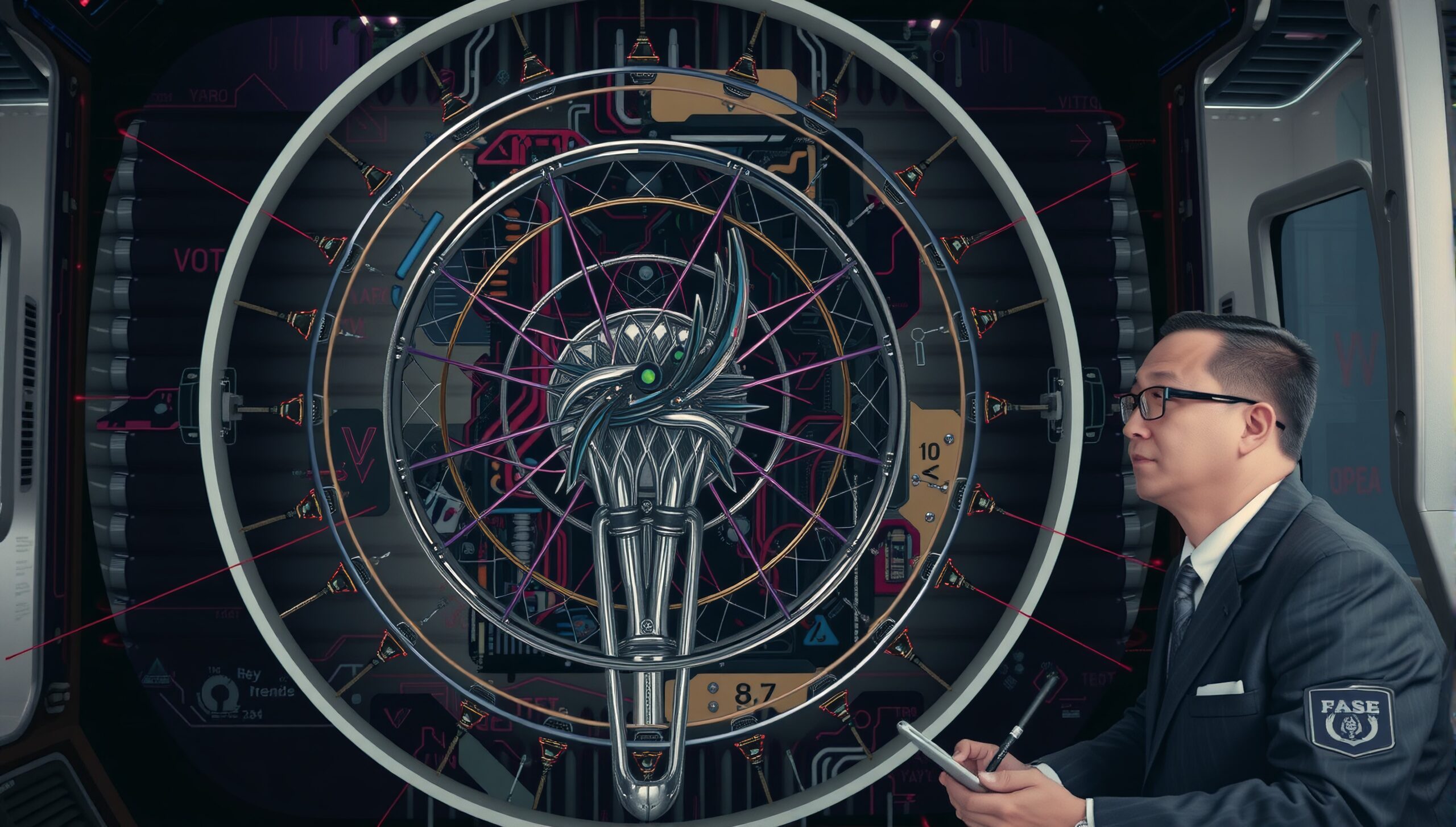 Futuristic Device Inspection Scene