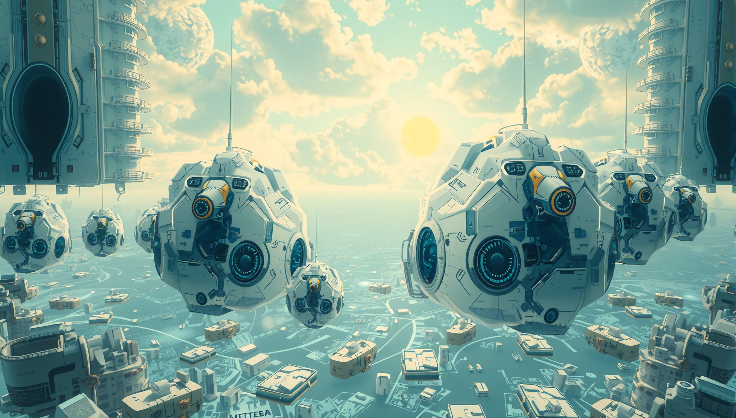 Futuristic Urban Drone Landscape