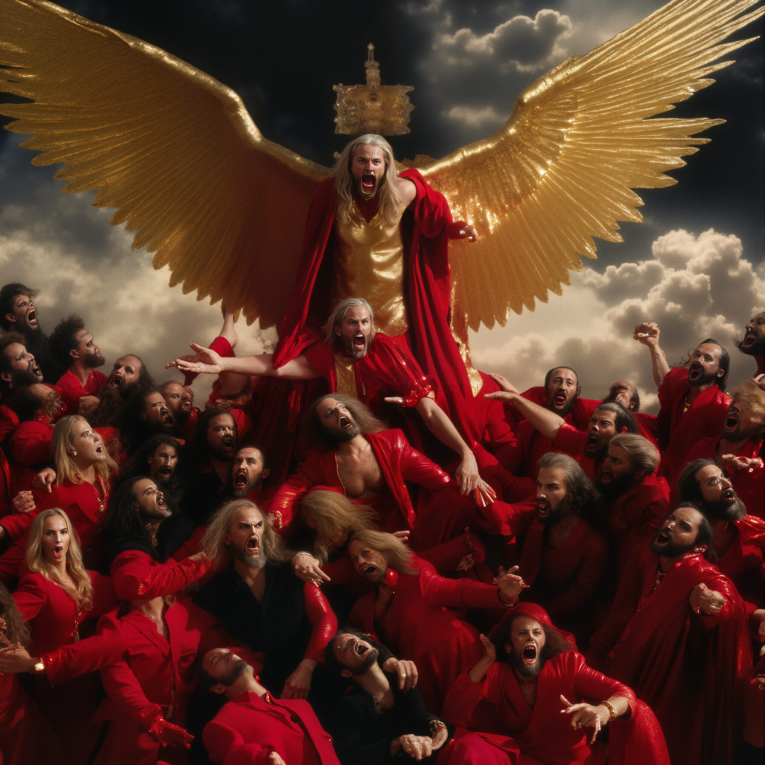 Dramatic Scene With Golden Wings